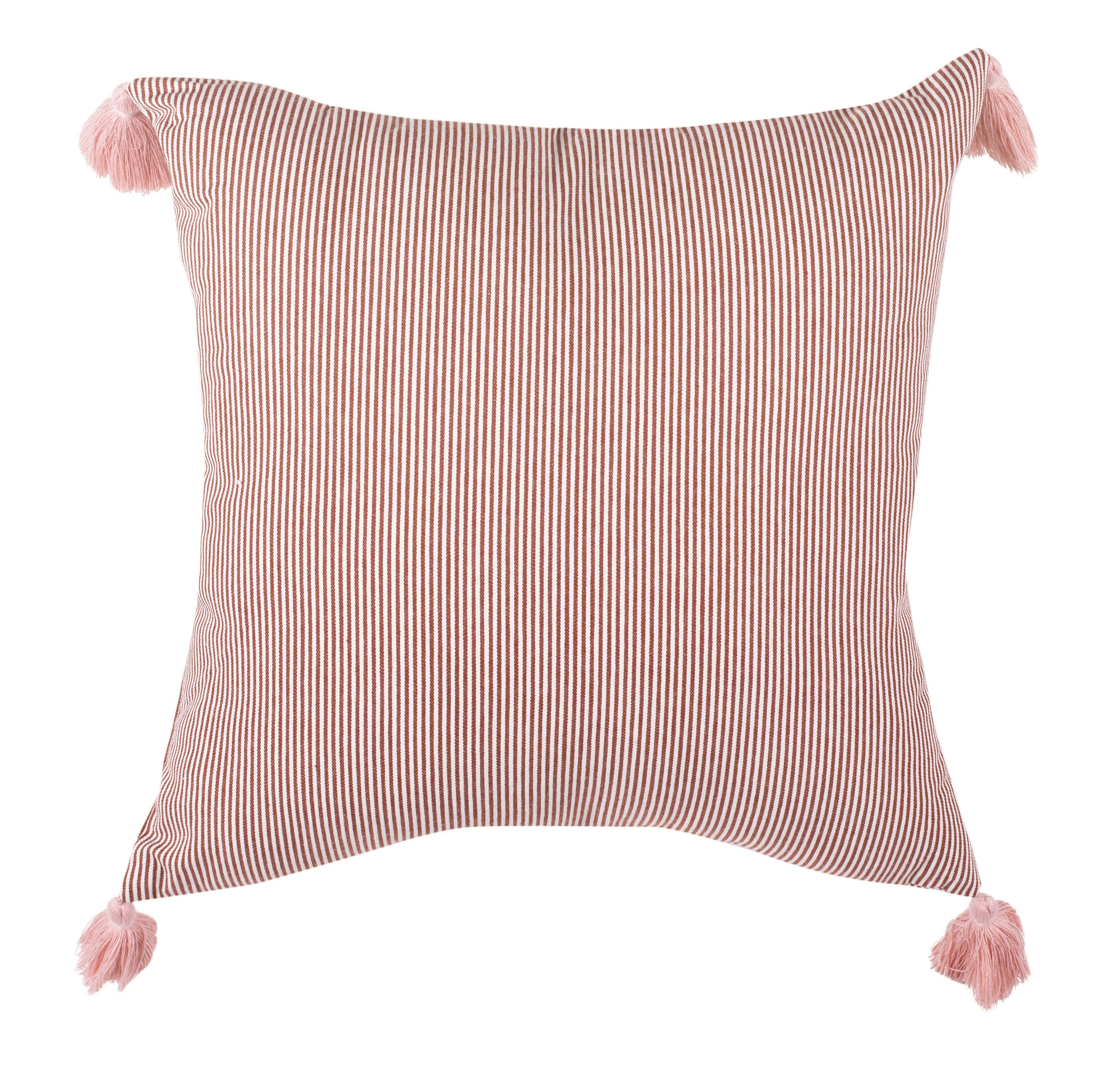 Safavieh PLS7095A-1616 Sidney 16-in x 16-in Rusty Red/White Square Indoor Decorative Pillow