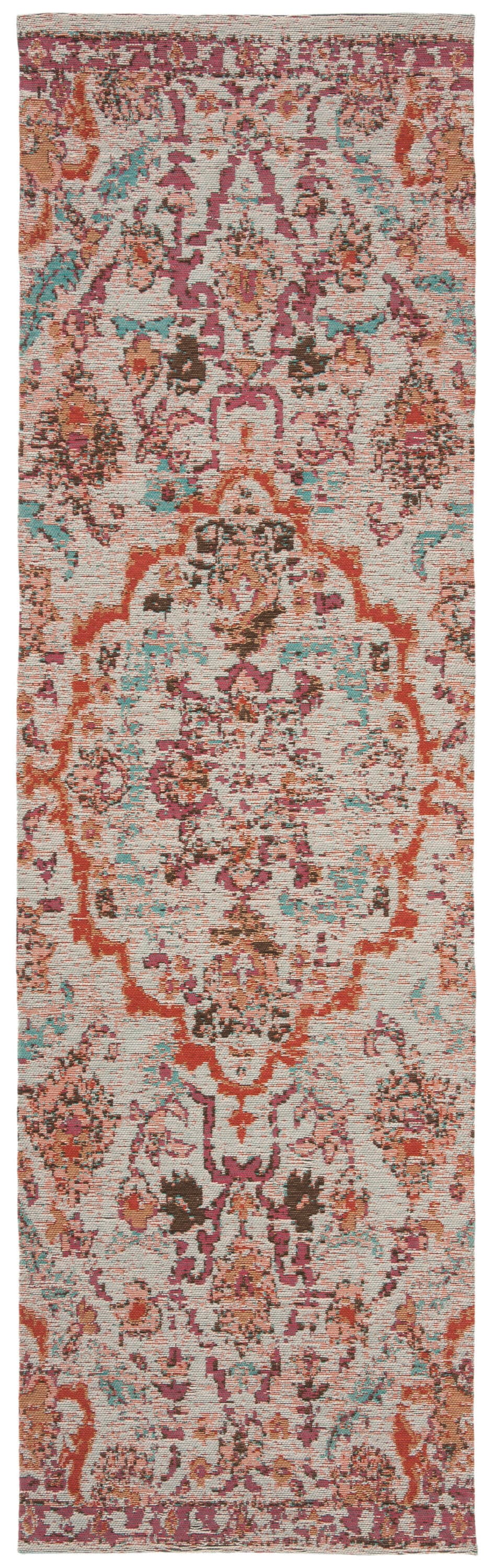 Safavieh CLV102Q-28 Classic Vintage Sienta 2 x 8 (ft) Loomed Polyester Red/Beige Rectangular Indoor Distressed/Overdyed Vintage Runner rug