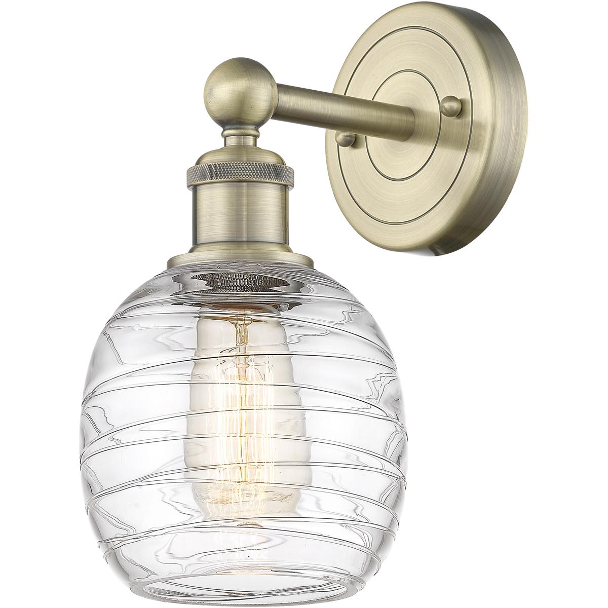 Innovations Lighting - 616-1W-AB-G1013 Belfast Sconce Wall Light in Antique Brass Deco Swirl