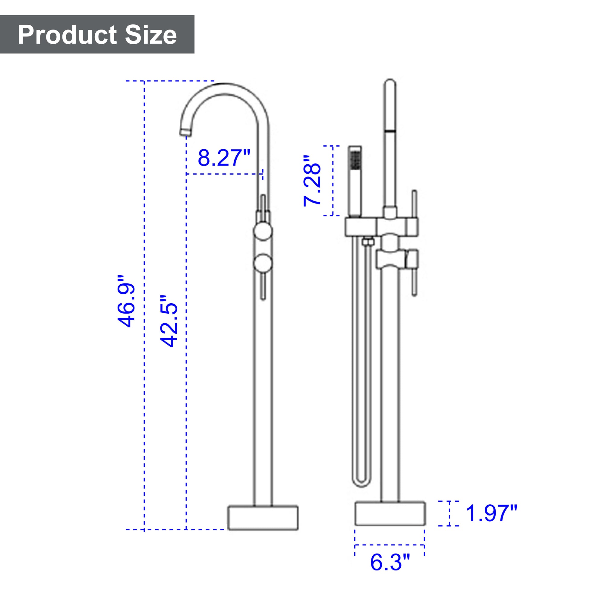WELLFOR SPA-18006BG Roman-Tub-Faucets - View #7