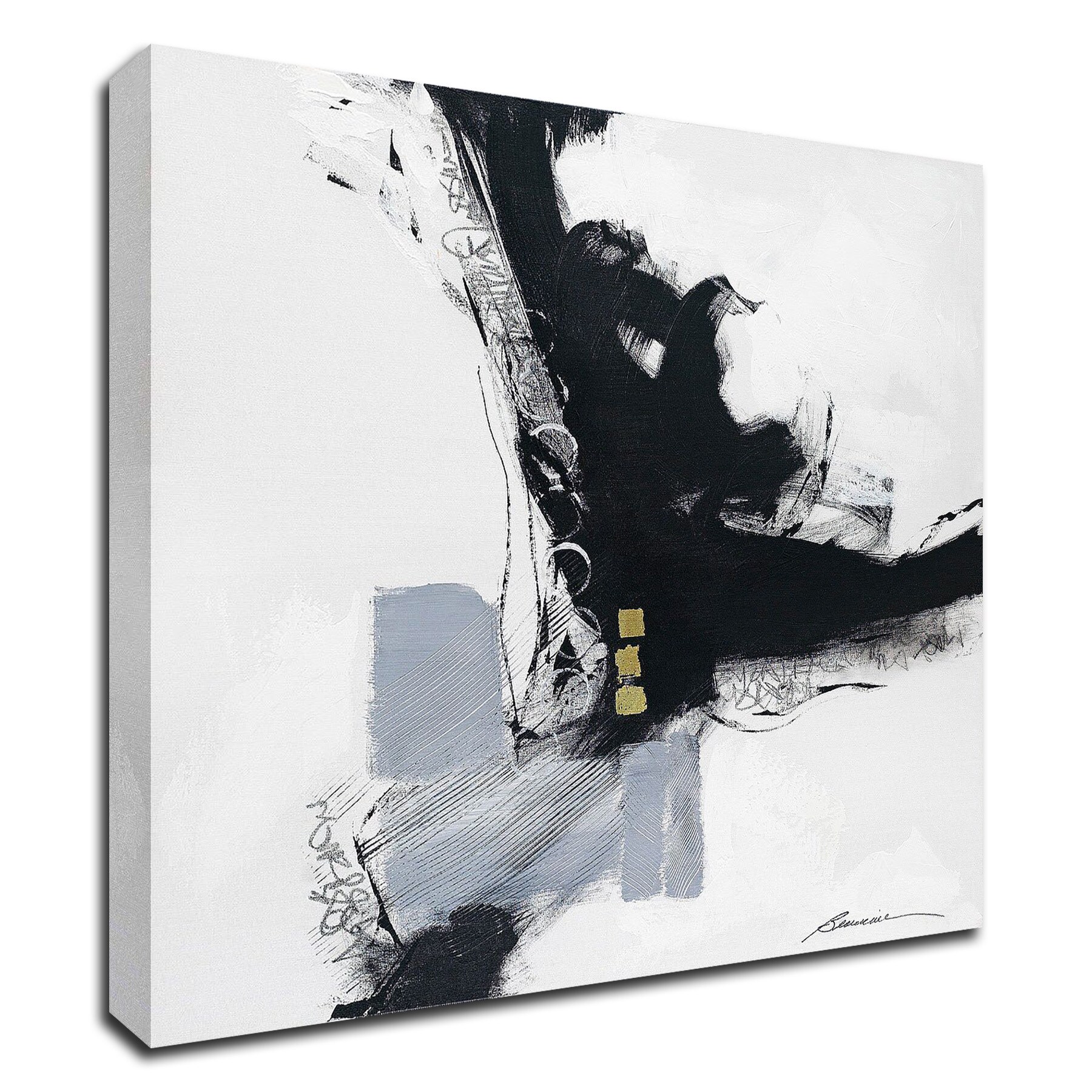 Tangletown Fine Art 8W908DC-1414 Three Hots and A Cot Beau Wild 14-in H x 14-in W Abstract Print on Canvas