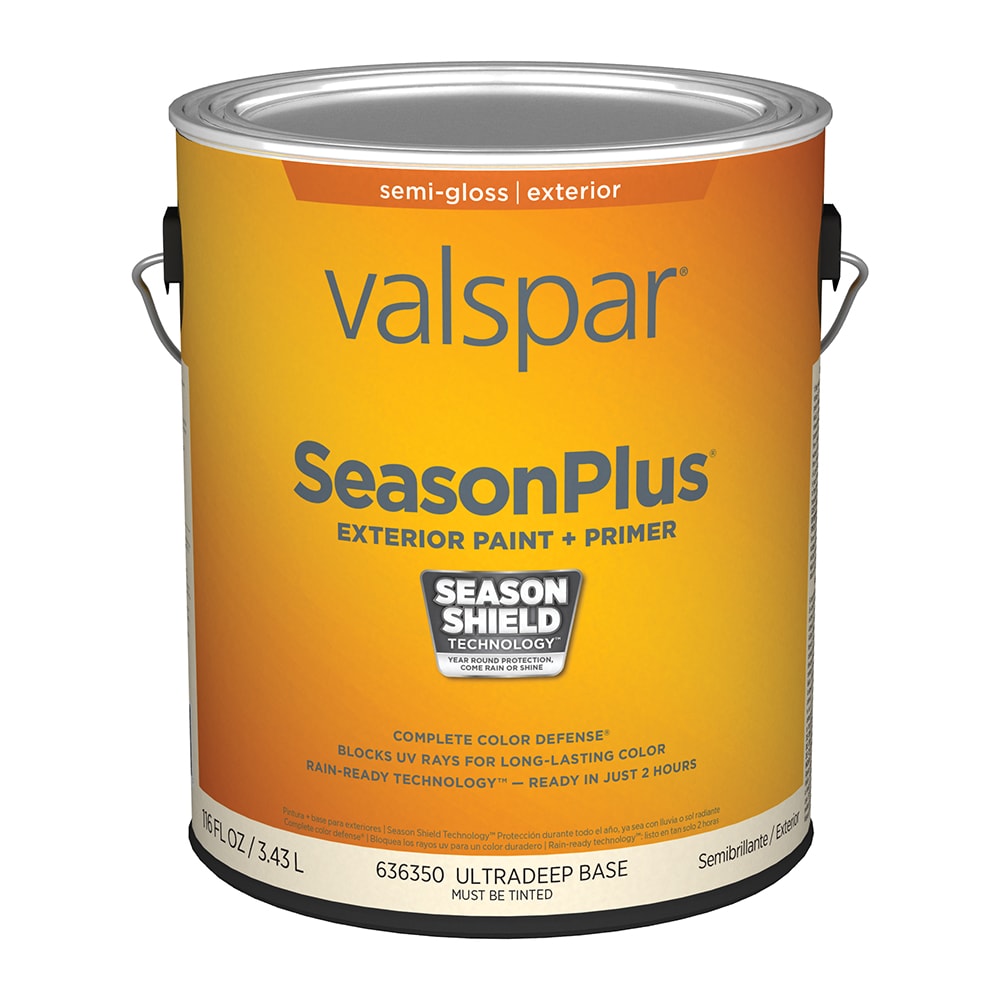 Valspar SeasonPlus Semi-gloss Ultra Deep Tintable Latex Exterior Paint ...