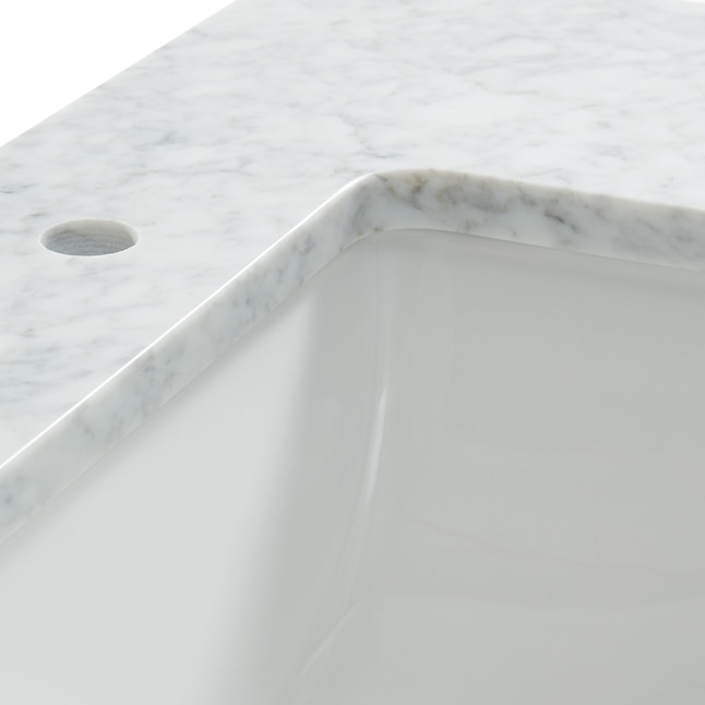 allen + roth Natural Carrara marble 31-in White Natural Marble ...