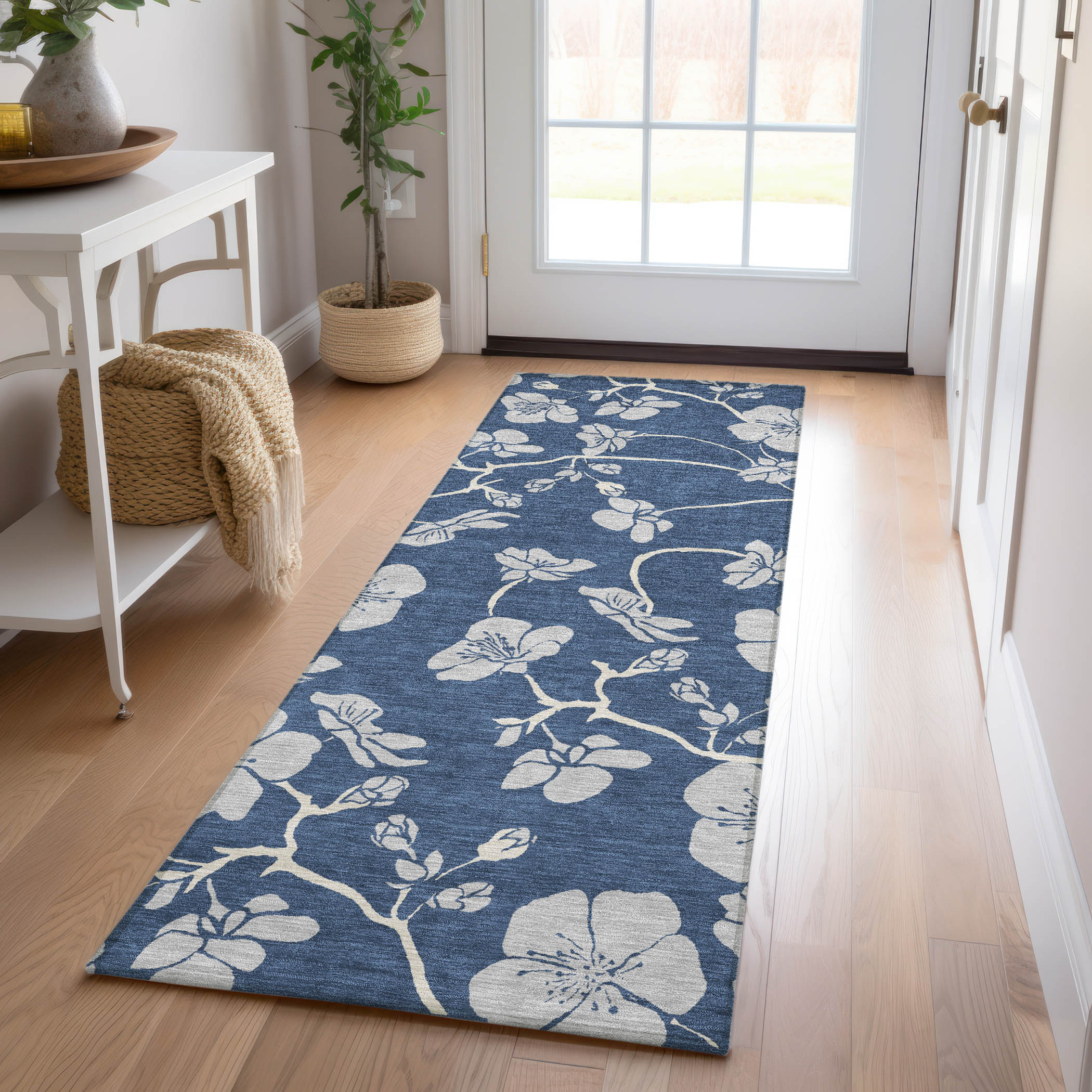 Addison Rugs ACN1034NA2X8 Chantille ACN1034NA 2 x 7 (ft) Polyester Navy Rectangular Indoor/Outdoor Geometric Machine washable Runner rug