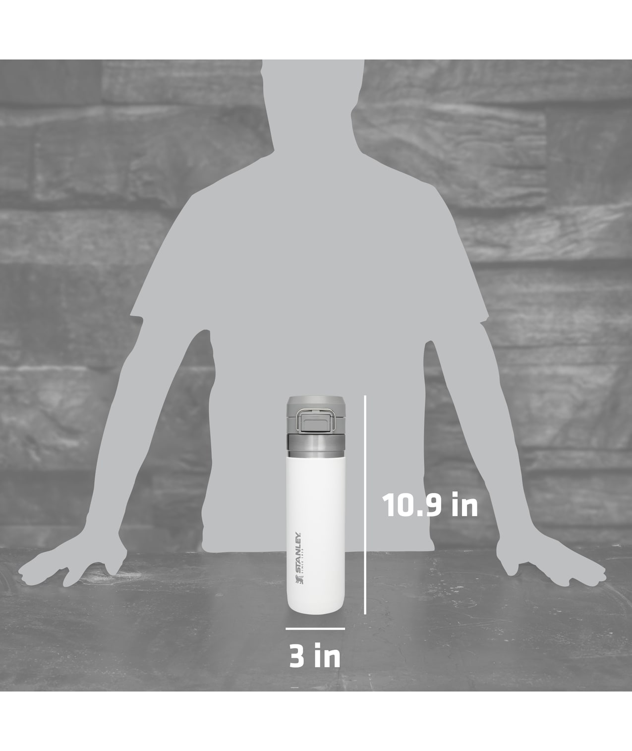 New STANLEY Quick Flip Go Insulated Stainless Water Bottle 36 oz Polar  White