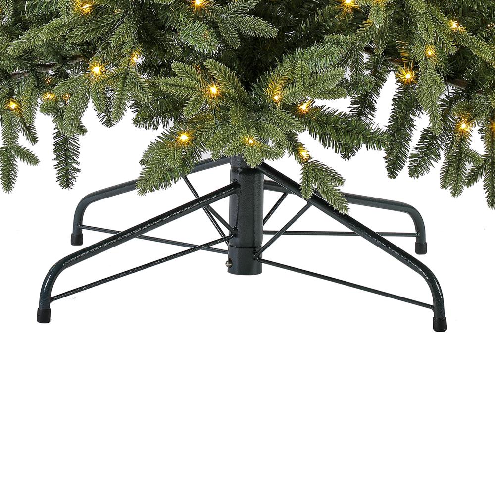 Holiday Living 7.5-ft Swiss Pine Pre-lit Slim Artificial Christmas Tree ...