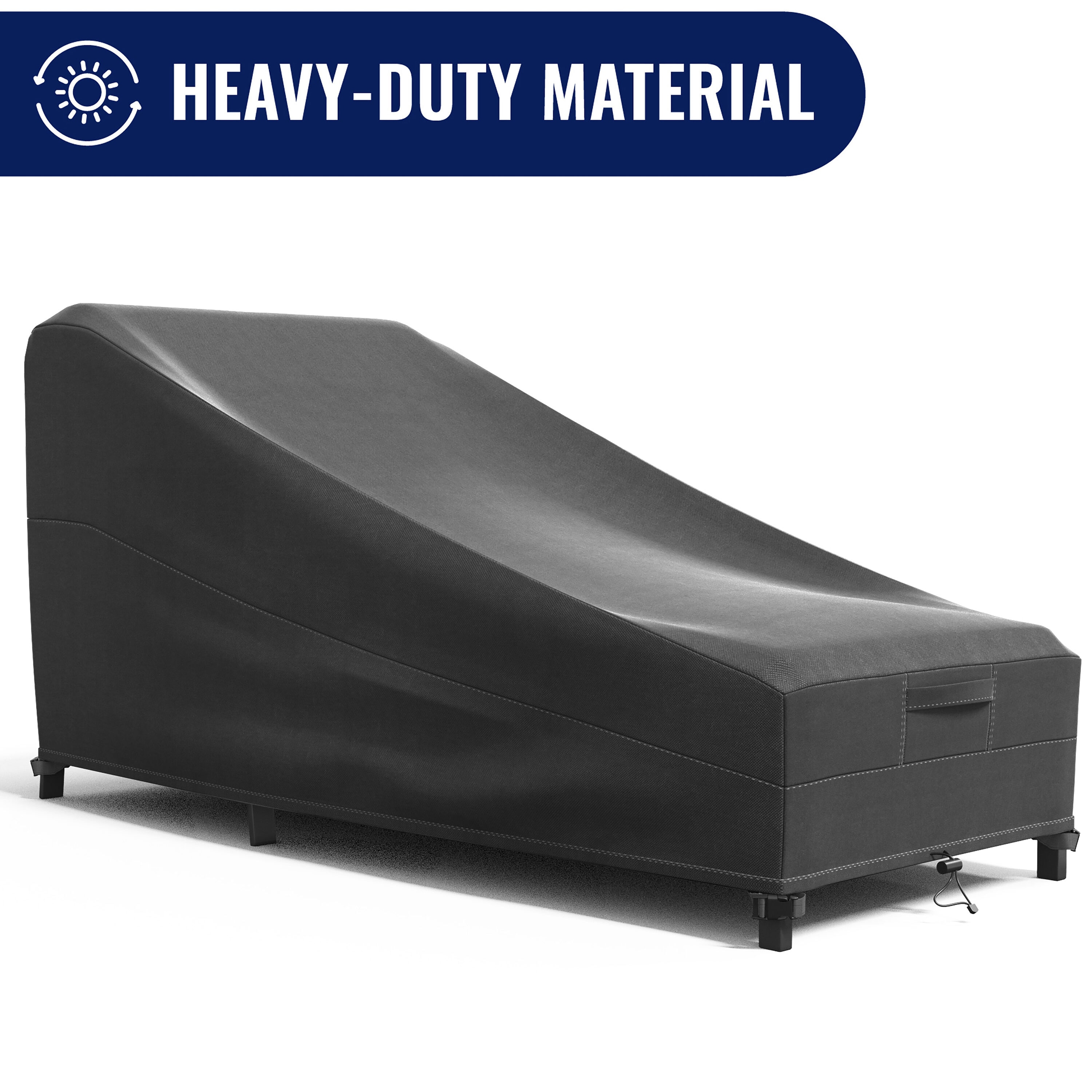 KHOMO GEAR GER-1140 Outdoor Chaise Cover Black Premium Polyester Patio Furniture Cover For Chaise lounge