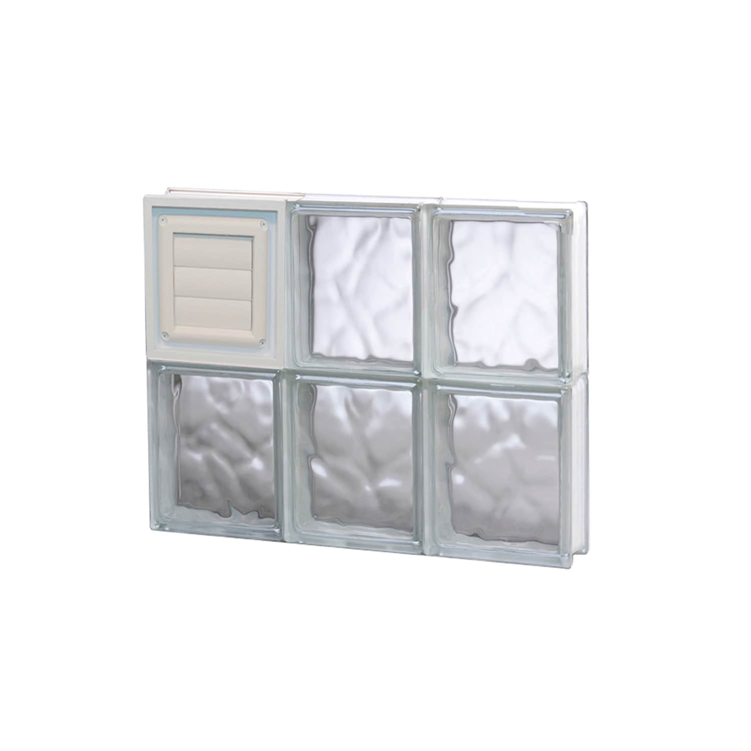 REDI2SET D1816DC Wavy Glass 17-1/4-in x 15-1/2-in Frameless Replacement Dryer vent Glass Block Window