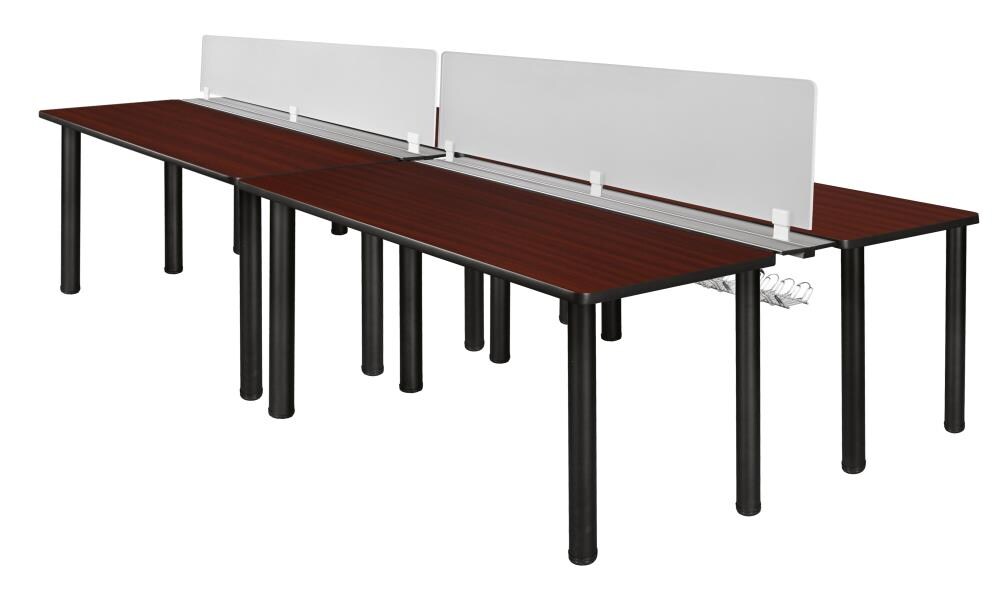 Kee Desking 58-in Brown Modern/Contemporary 2-person Desk | - Regency MBSPD12024MHBPBK