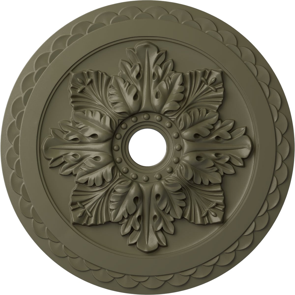 Ekena Millwork CM23BOSSF Bordeaux Deluxe 23.625-in W x 23.625-in L Painted Spartan Stone Polyurethane Whole Ceiling Medallion