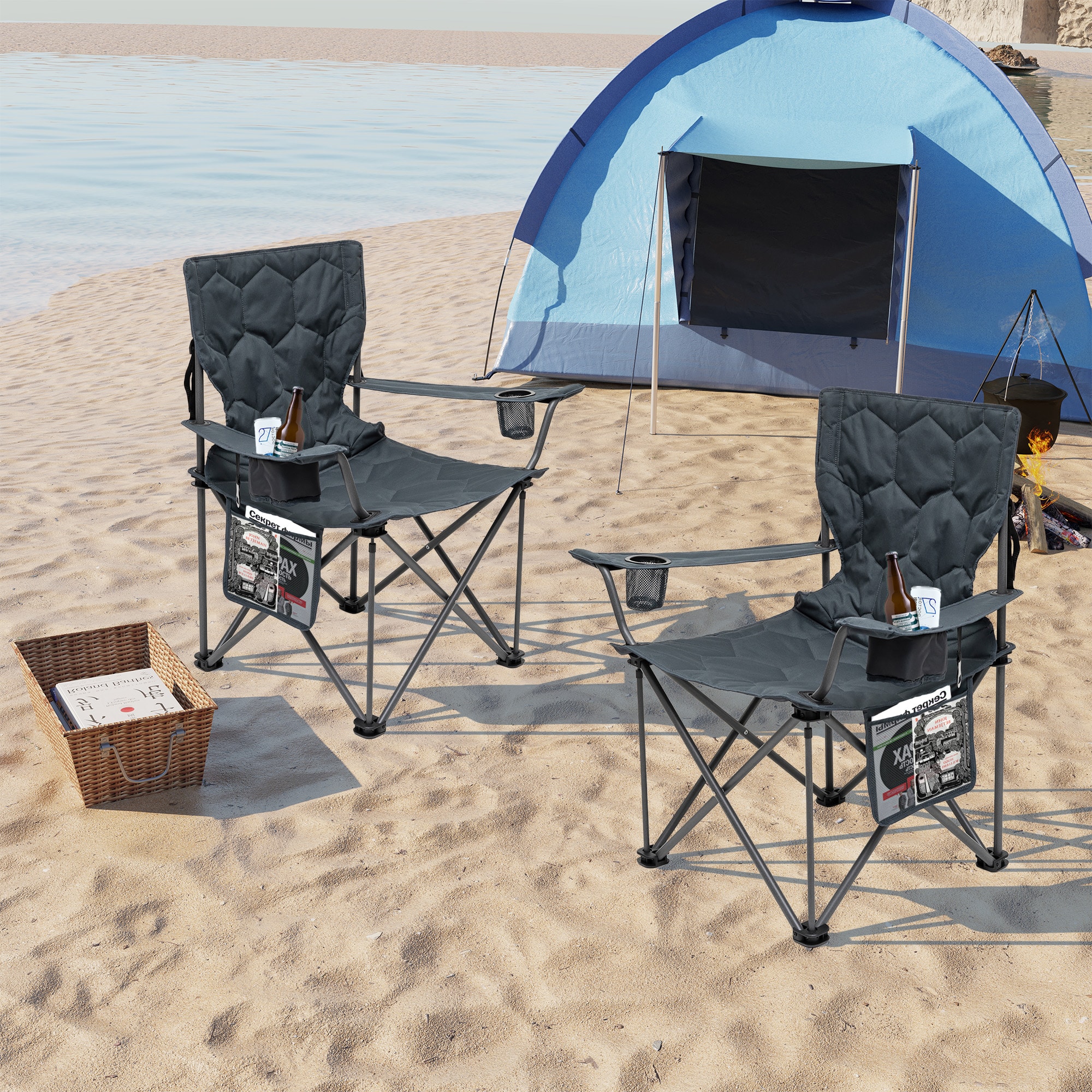 Clihome CL-P2AC2418BGY1 Beach-Camping-Chairs - View #3