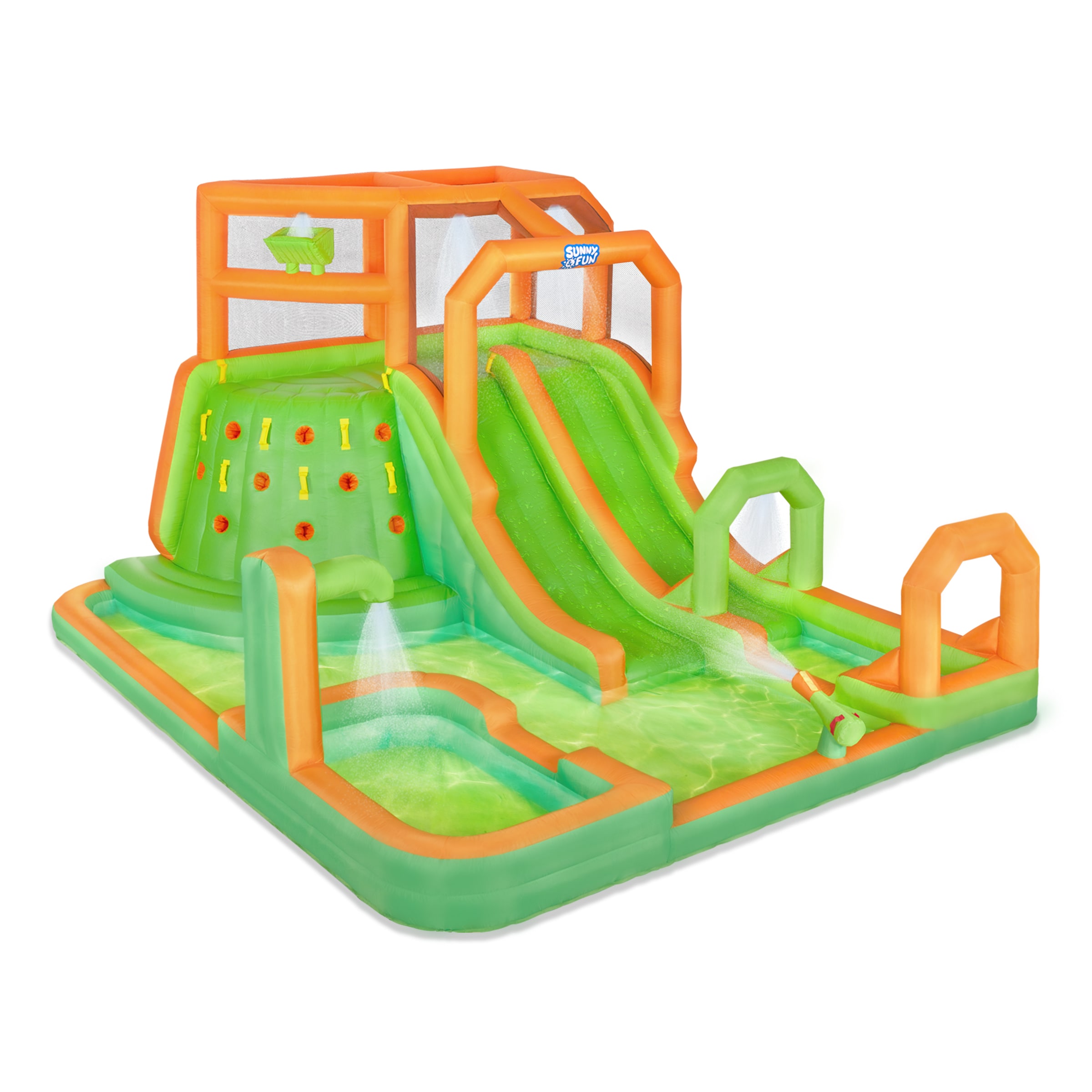 Sunny & Fun SFWTR003G Mega Climb N' Go Inflatable Water Slide Park 190.9-Inches Nylon Inflatable water slide