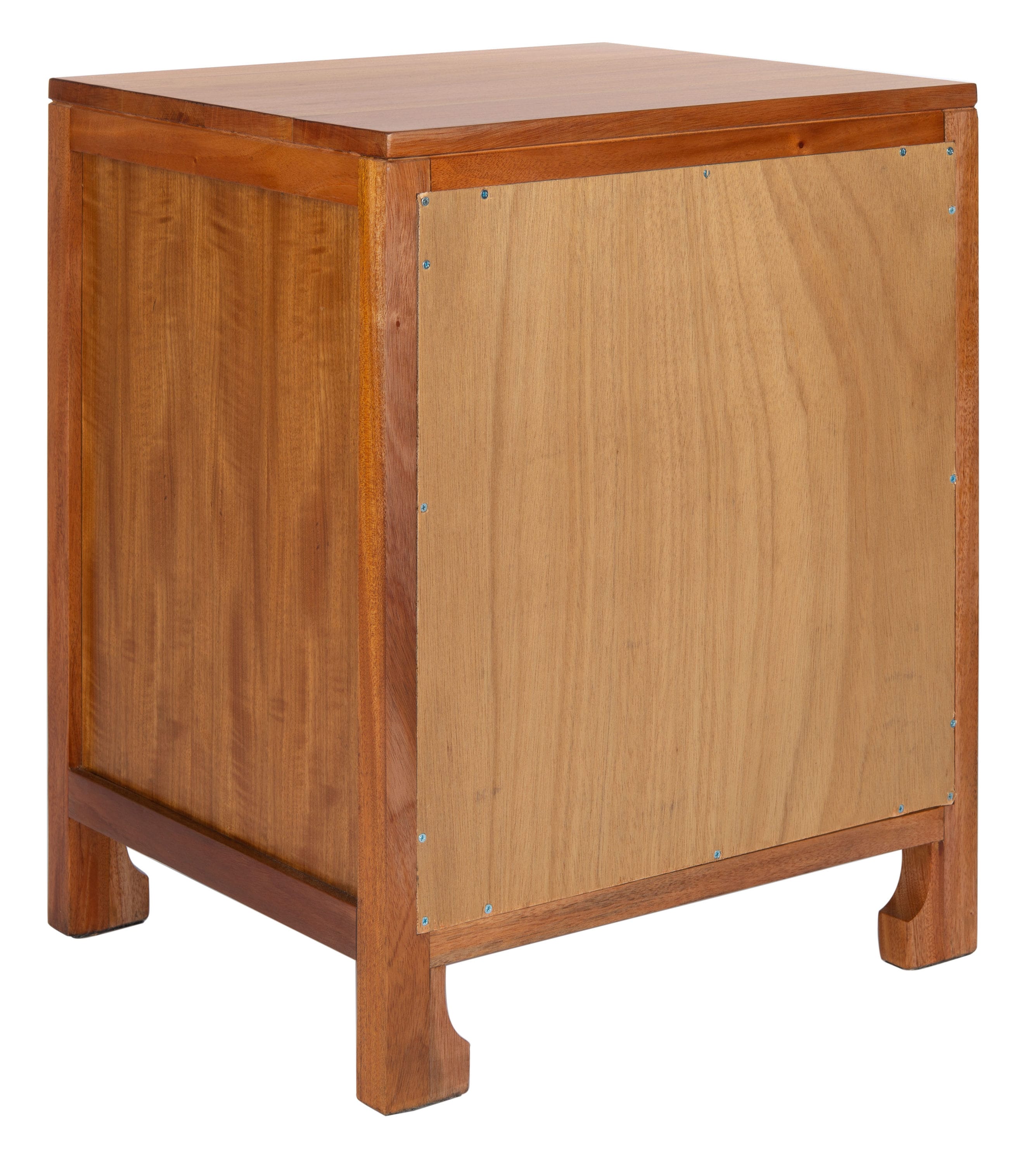 Coastal Natural Rattan & Mindi Wood 1-Drawer Nightstand