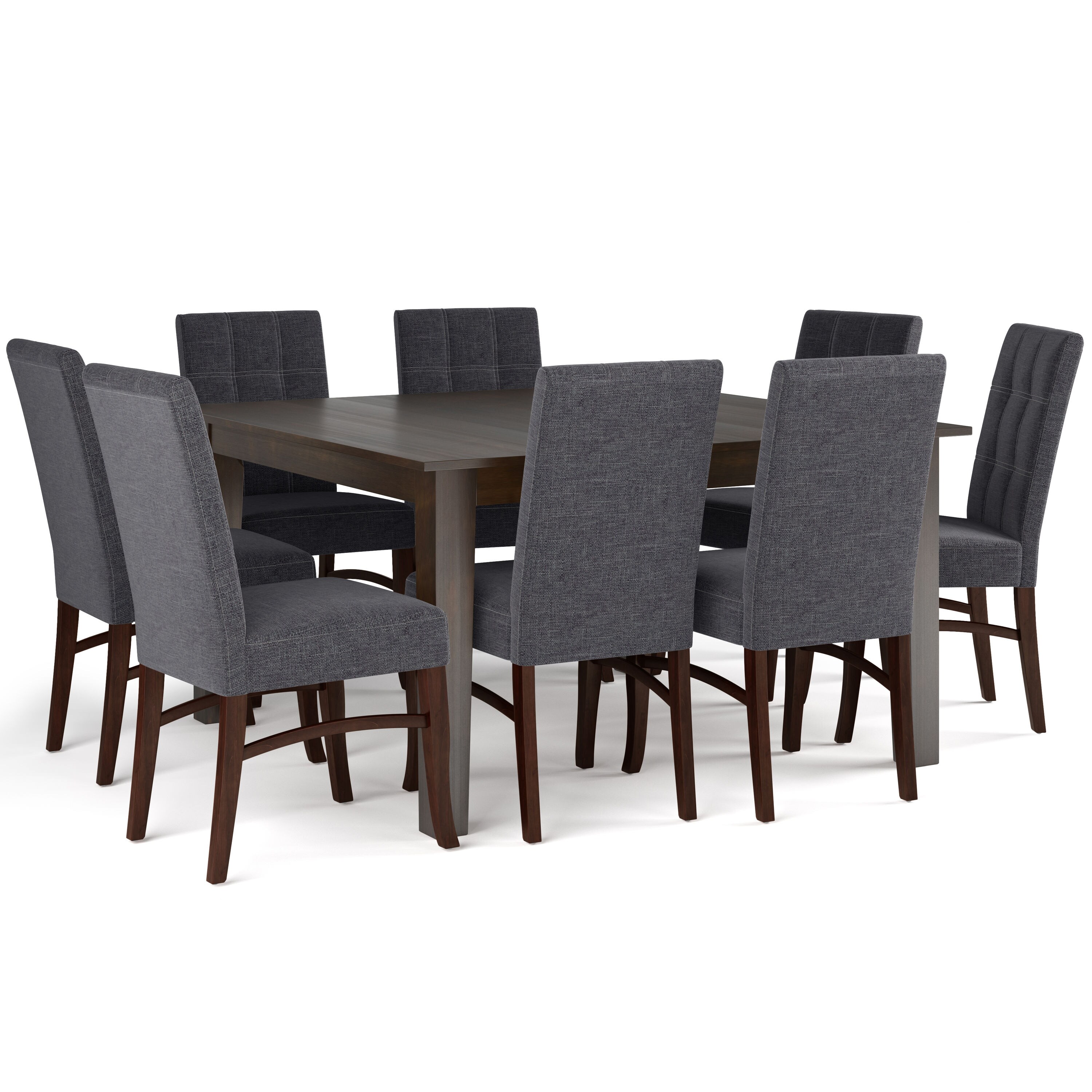 Simpli Home AXCDS9EZ-SGL Ezra Grey Contemporary/Modern Dining Room Set with Rectangular Table (Seats 8)