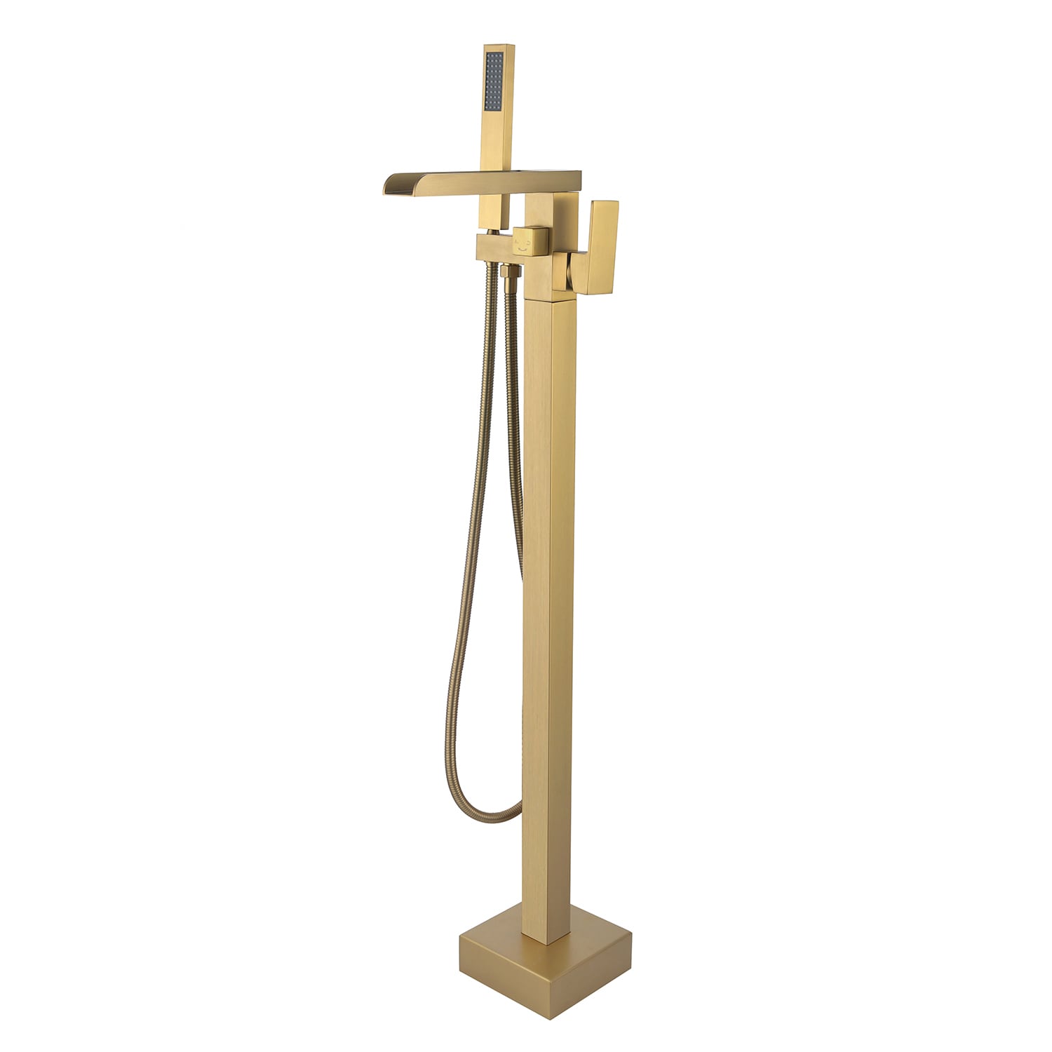 Maincraft HHK018BB Brushed Brass 1-handle Freestanding High-arc Bathtub Faucet with Hand Shower