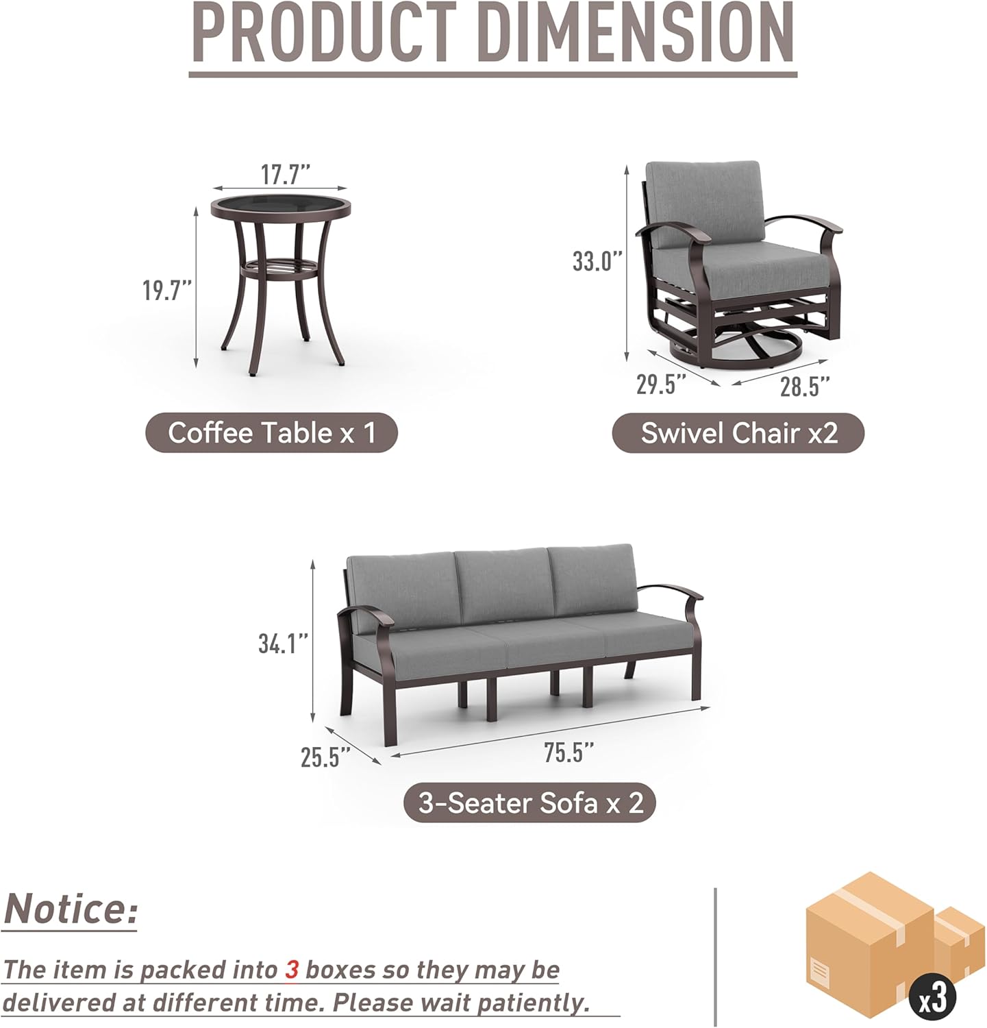 ALAULM LS-A-8SR-GREY Patio-Conversation-Sets - View #2