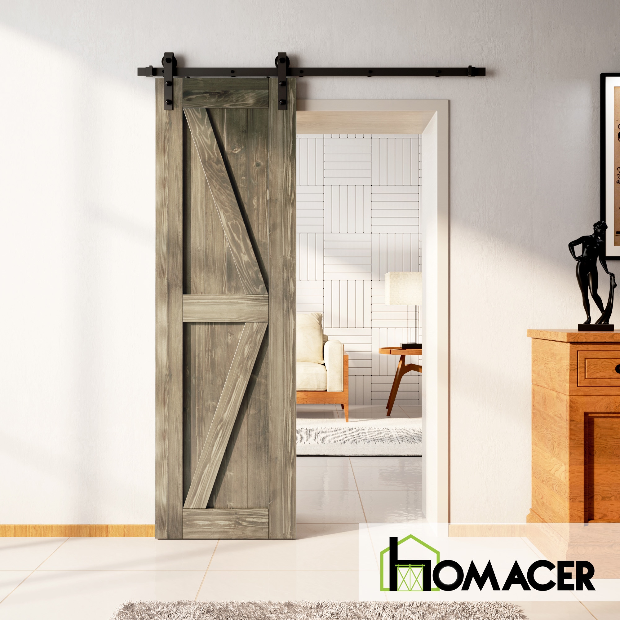 HOMACER 2280F-GRAY Barn-Doors - View #2
