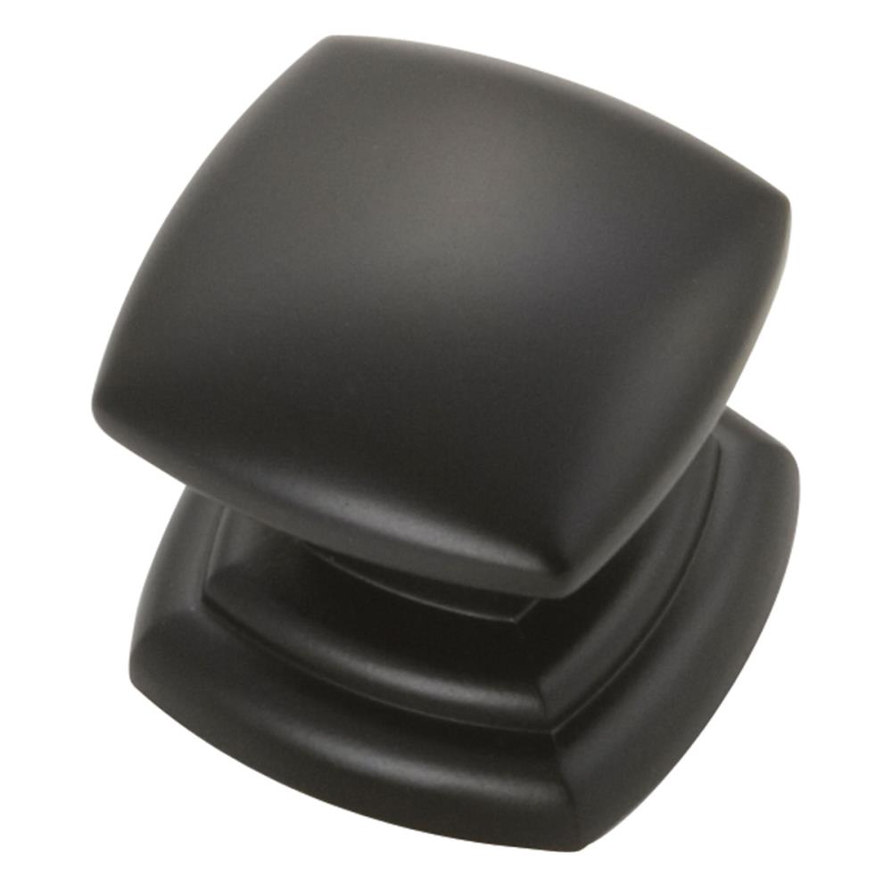 Hickory Hardware P3181-MB Knob 1-1/4-in Matte Black Square Contemporary Cabinet Knob