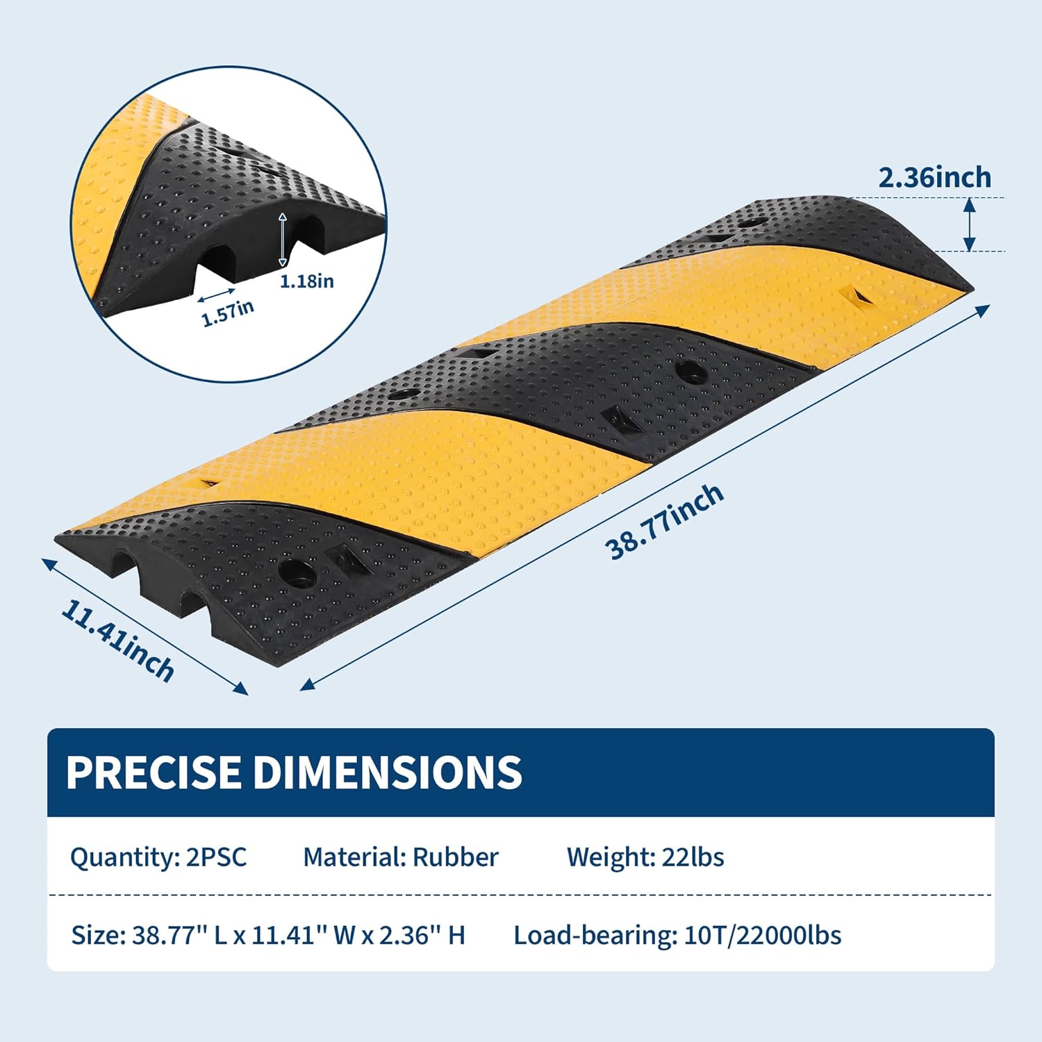 Garvee 2 Pack 3FT Rubber Speed Bump for Road40 in Cable Protector Ramp ...