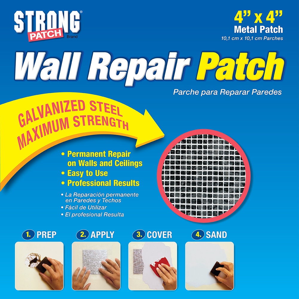 STRONG-PATCH Drywall Patch 4-in x 4-in Drywall Repair Patch in the Drywall  Repair Patches department at