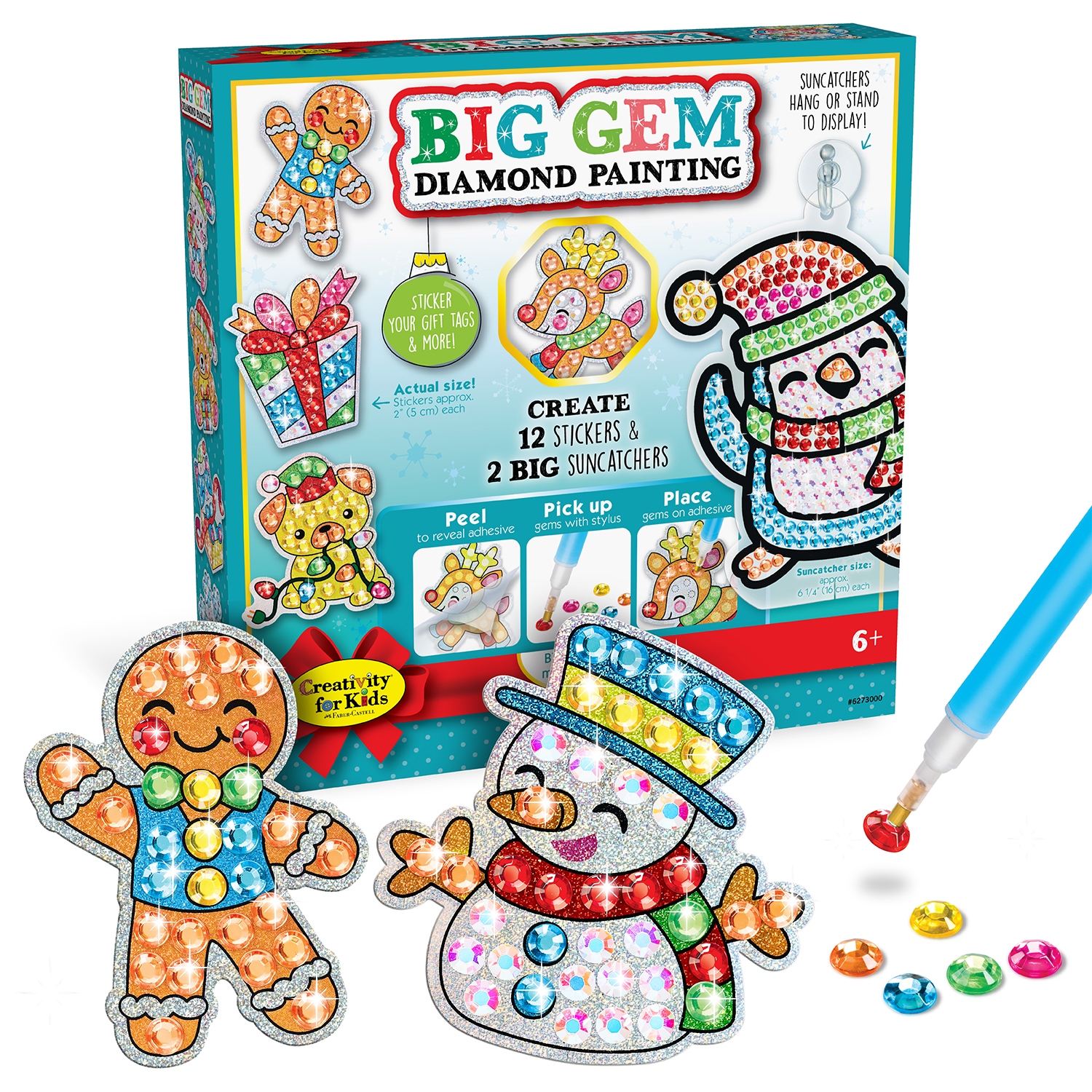 HFCBO Gem Diamond Painting Kits for Kids-Arts and Crafts for Girls & Boys  Ages 6-8 8-10 10-12-Make Your Own Stickers and Suncatchers((Sweets)