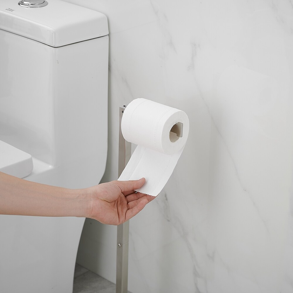 Moen Sage Brushed Nickel Freestanding Spring-loaded Toilet Paper Holder