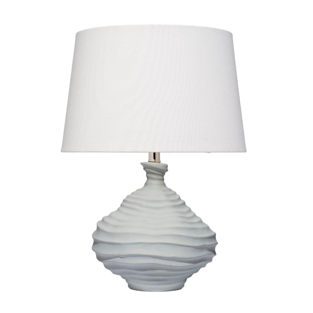 Benzara Table Lamps 22.5-in White, Blue 3-way Table Lamp with Linen Shade