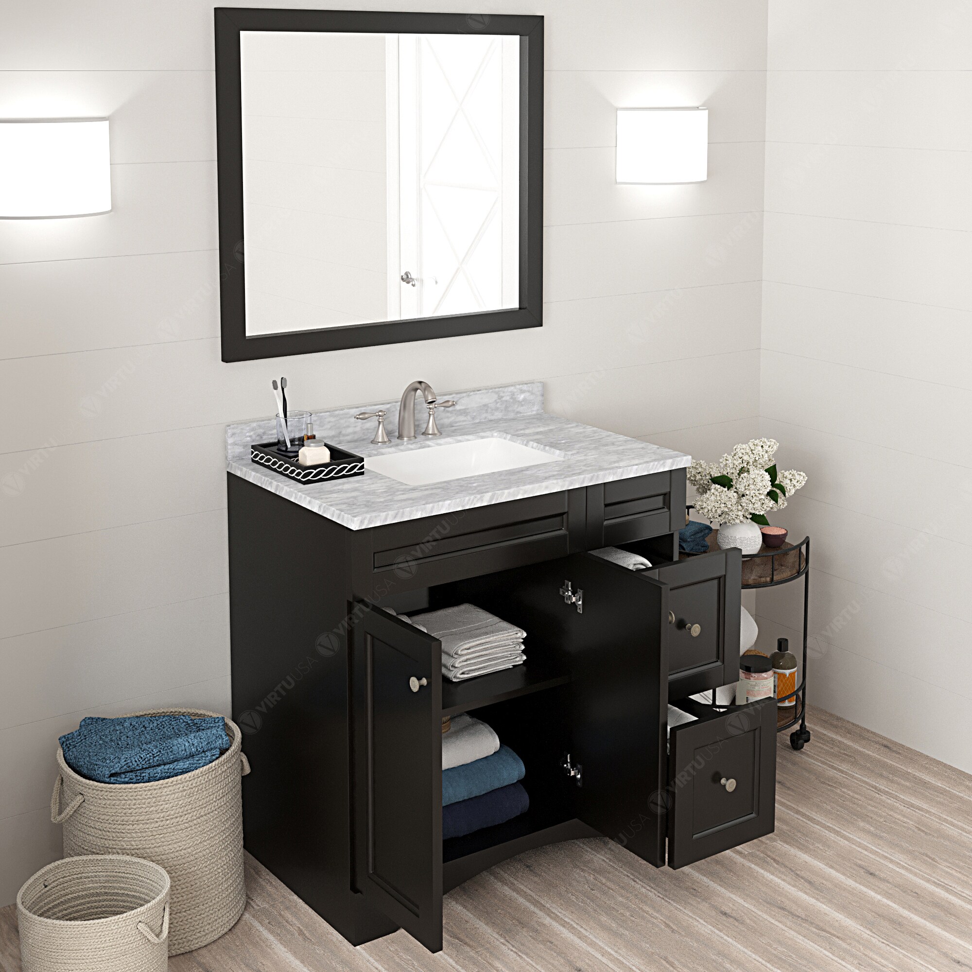 Virtu USA Elise 36-in Espresso Undermount Single Sink Bathroom Vanity ...