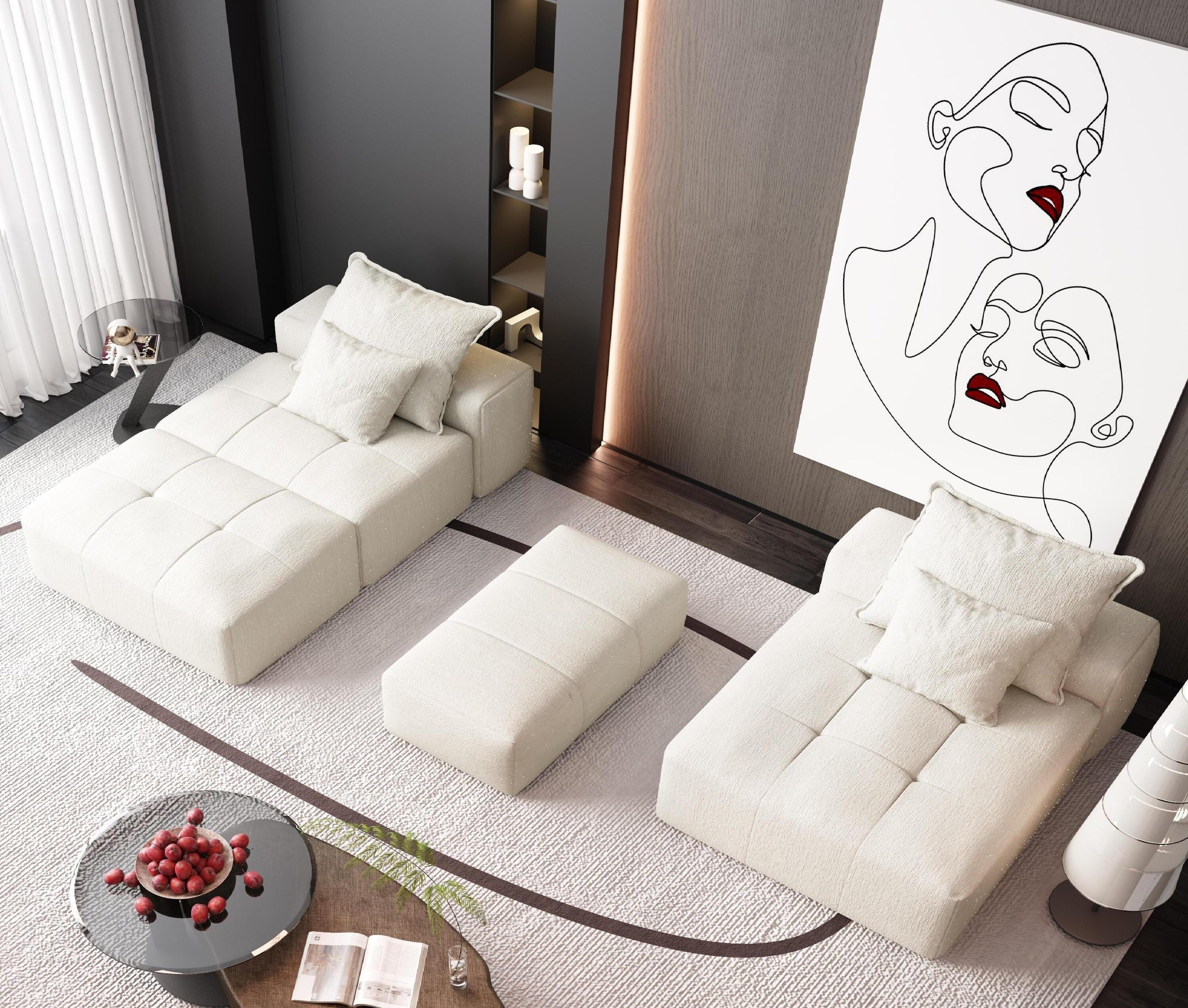 Homy Casa HJCSQJ-BG Sofas-Loveseats - View #4