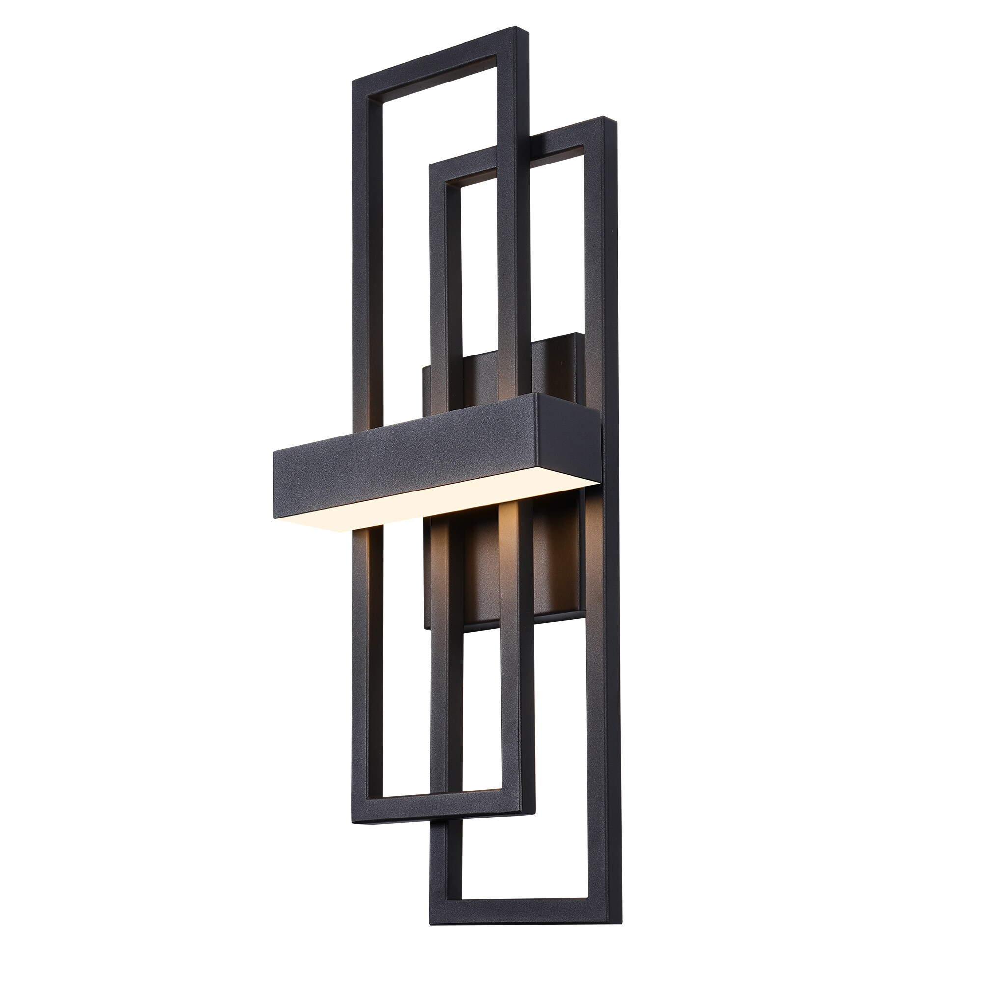 LamQee Wall Sconces 20-in H Brushed Black Integrated LED Outdoor Wall ...