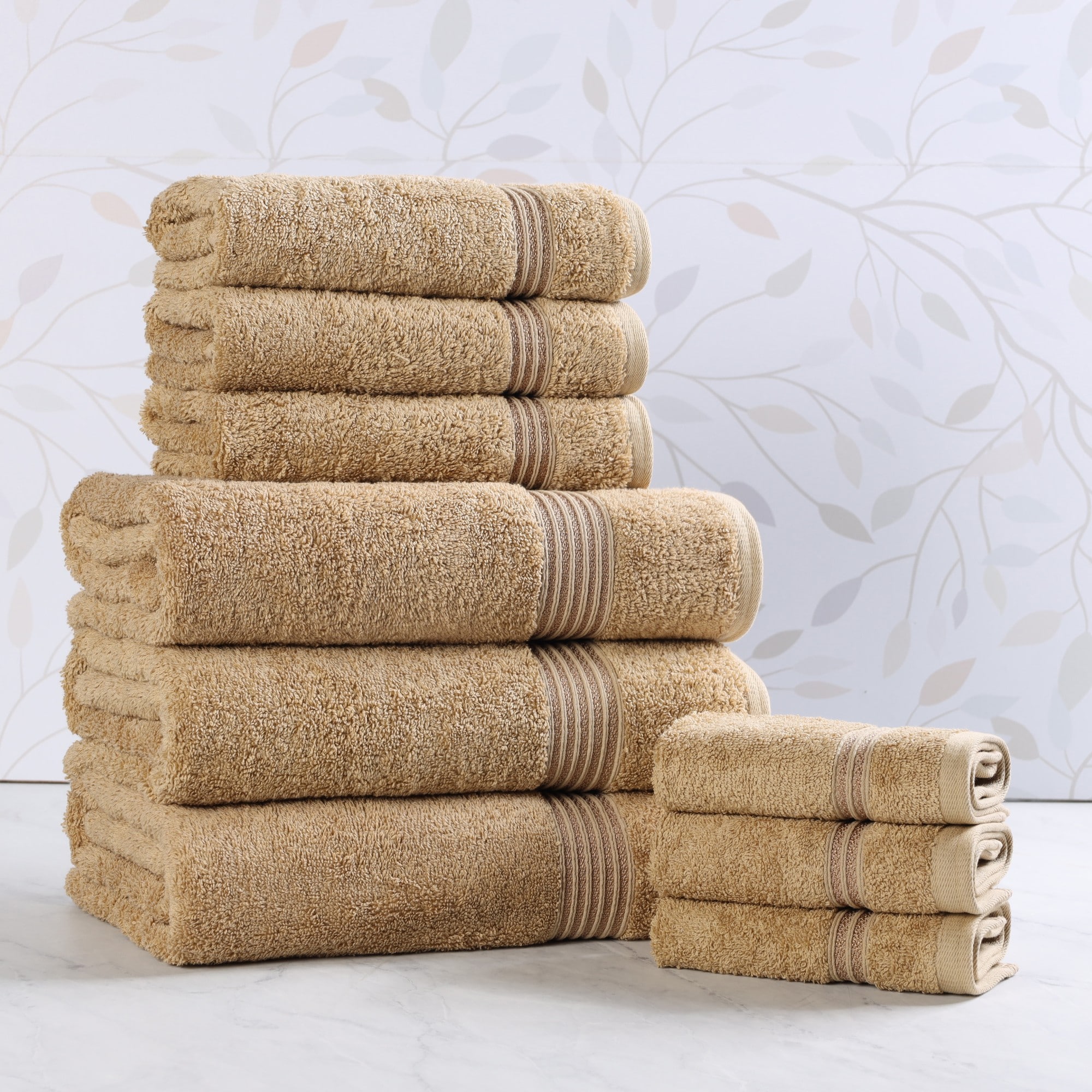 Superior Egyptian Cotton Highly Absorbent Solid 9-Piece Ultra Soft Towel Set