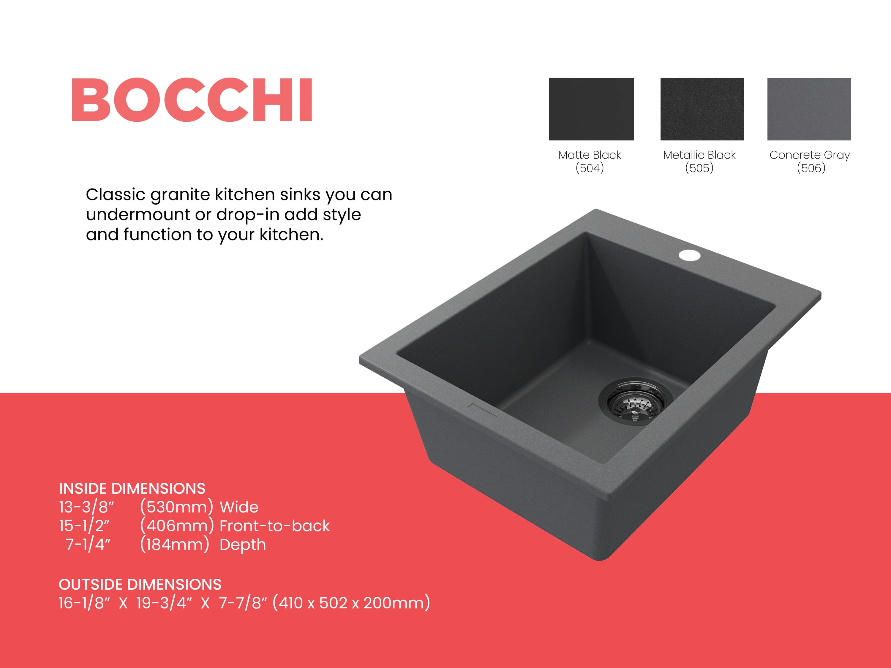 BOCCHI 1608-506-0126 Bar-Prep-Sinks - View #4