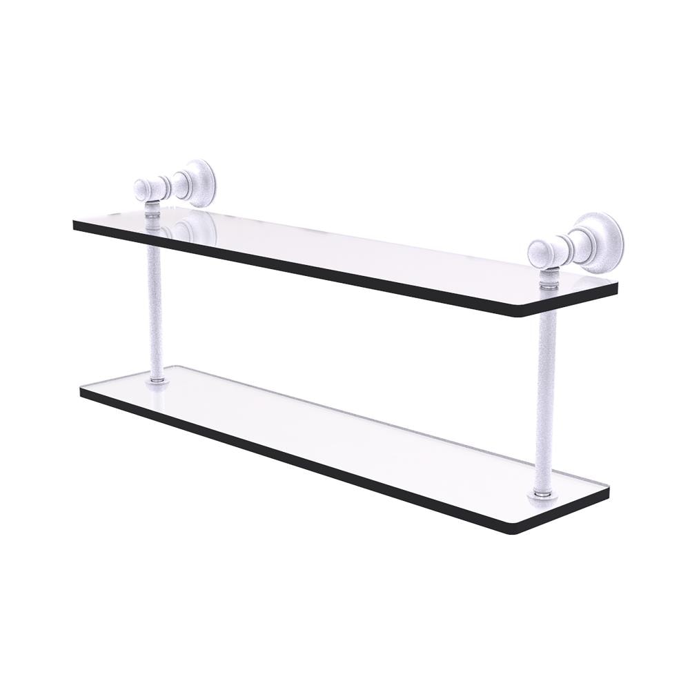 Allied Brass CL-2-22-WHM Carolina Matte White 2 -Tier Wall mount Bathroom Shelf ( 22-in x 9.2-in x 5-in )
