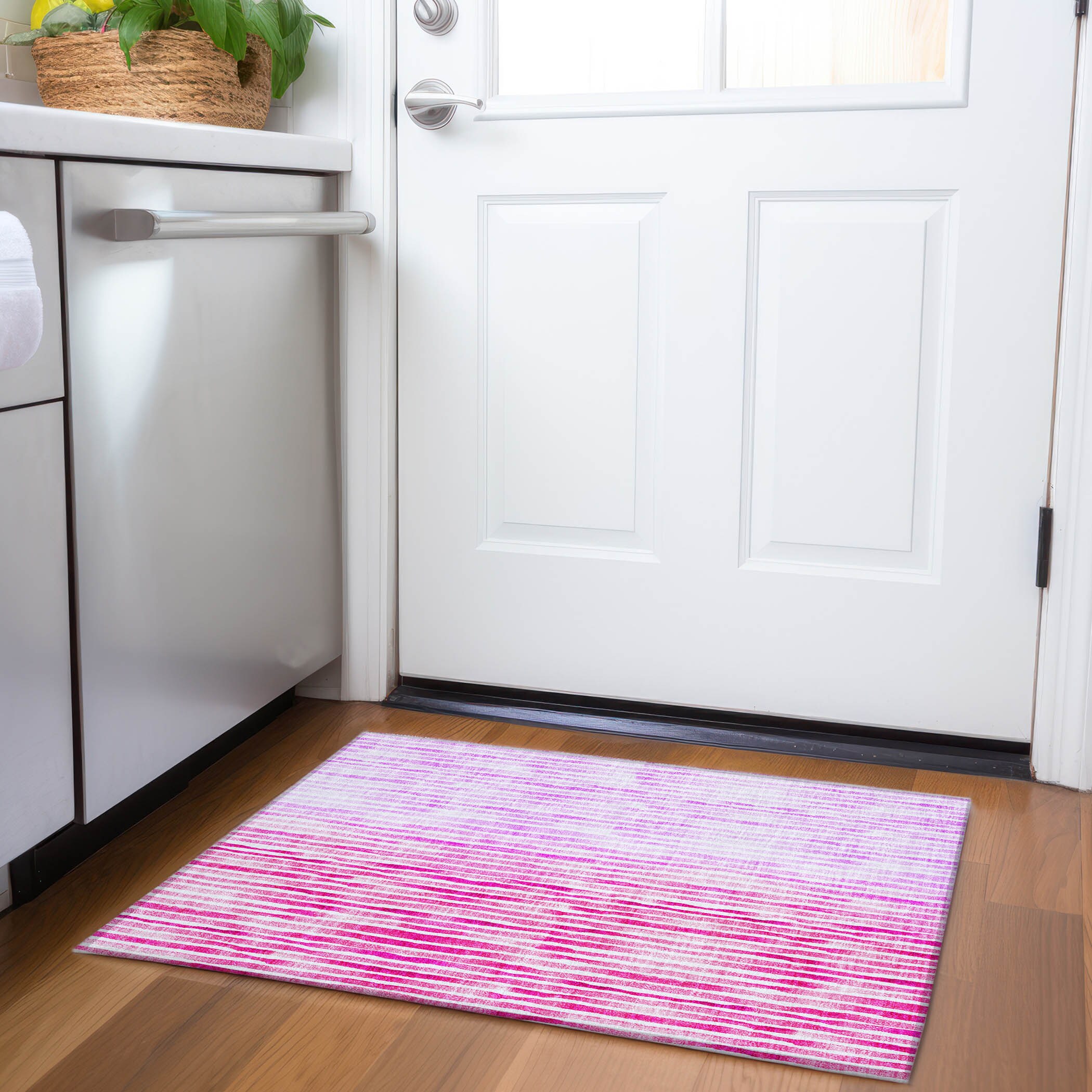 Addison Rugs AMF187PI20X30 Mayfield AMF187PI 2 x 3 (ft) Loomed Polyester Pink Rectangular Indoor Geometric Machine washable Area rug