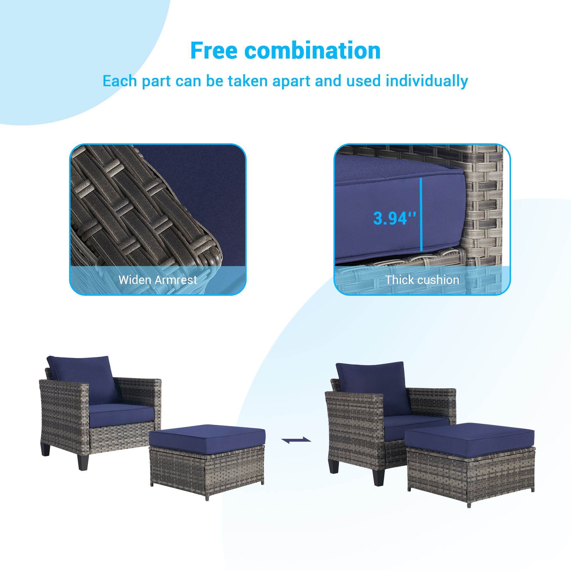 SANSTAR LRS-WS81BU Patio-Conversation-Sets - View #6