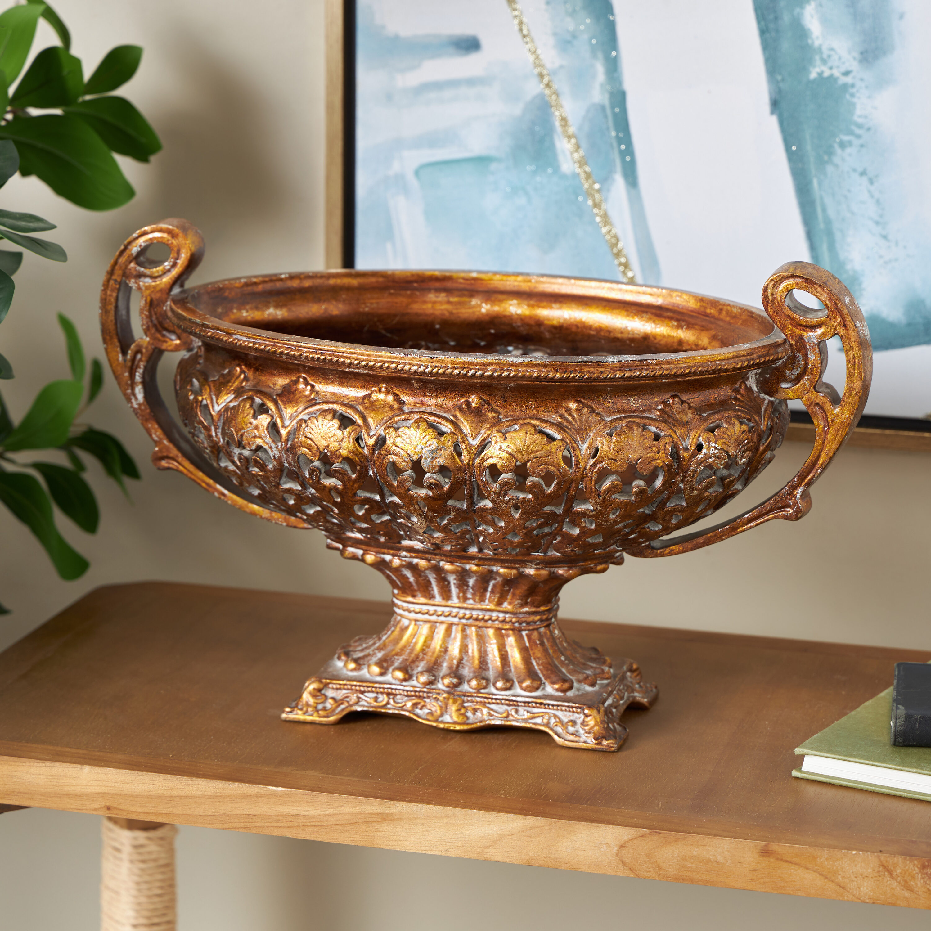 Grayson Lane 49871 Gold Resin Modern Decorative bowl