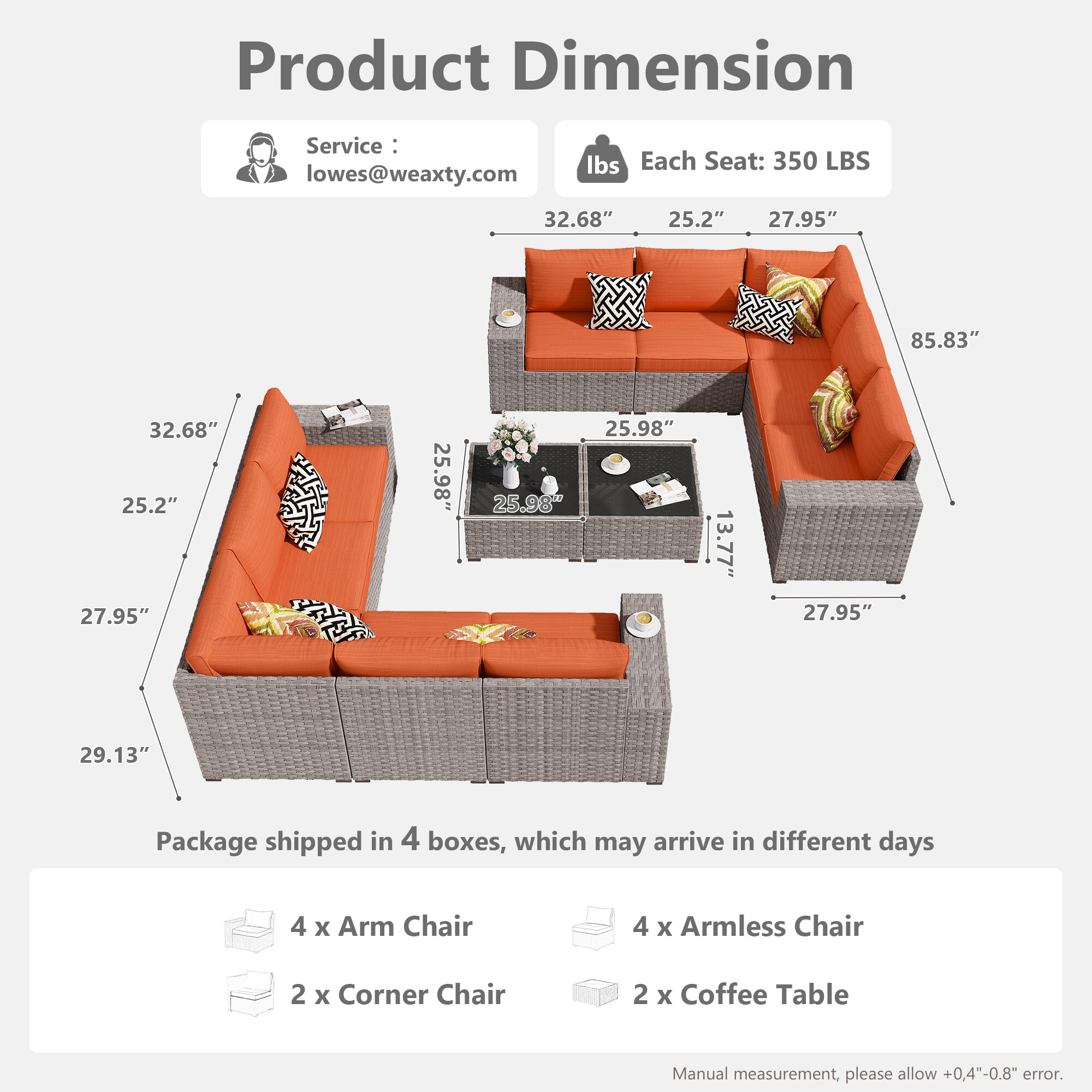 weaxty DDFPRRSGRS8011 Patio-Conversation-Sets - View #6