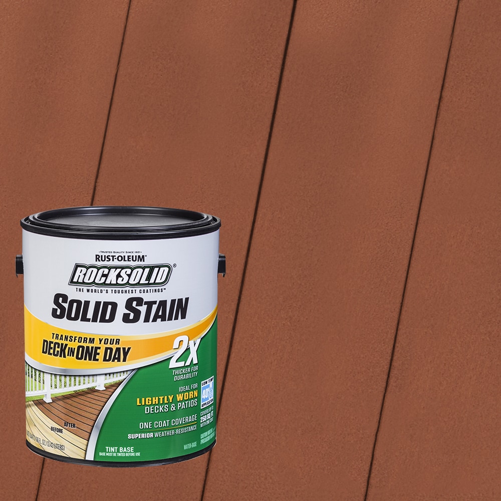 Rust-Oleum 319740T RockSolid 2X Solid Stain Pre-Tinted California Rustic Solid Exterior Wood Stain and Sealer in One ( 1-gallon )