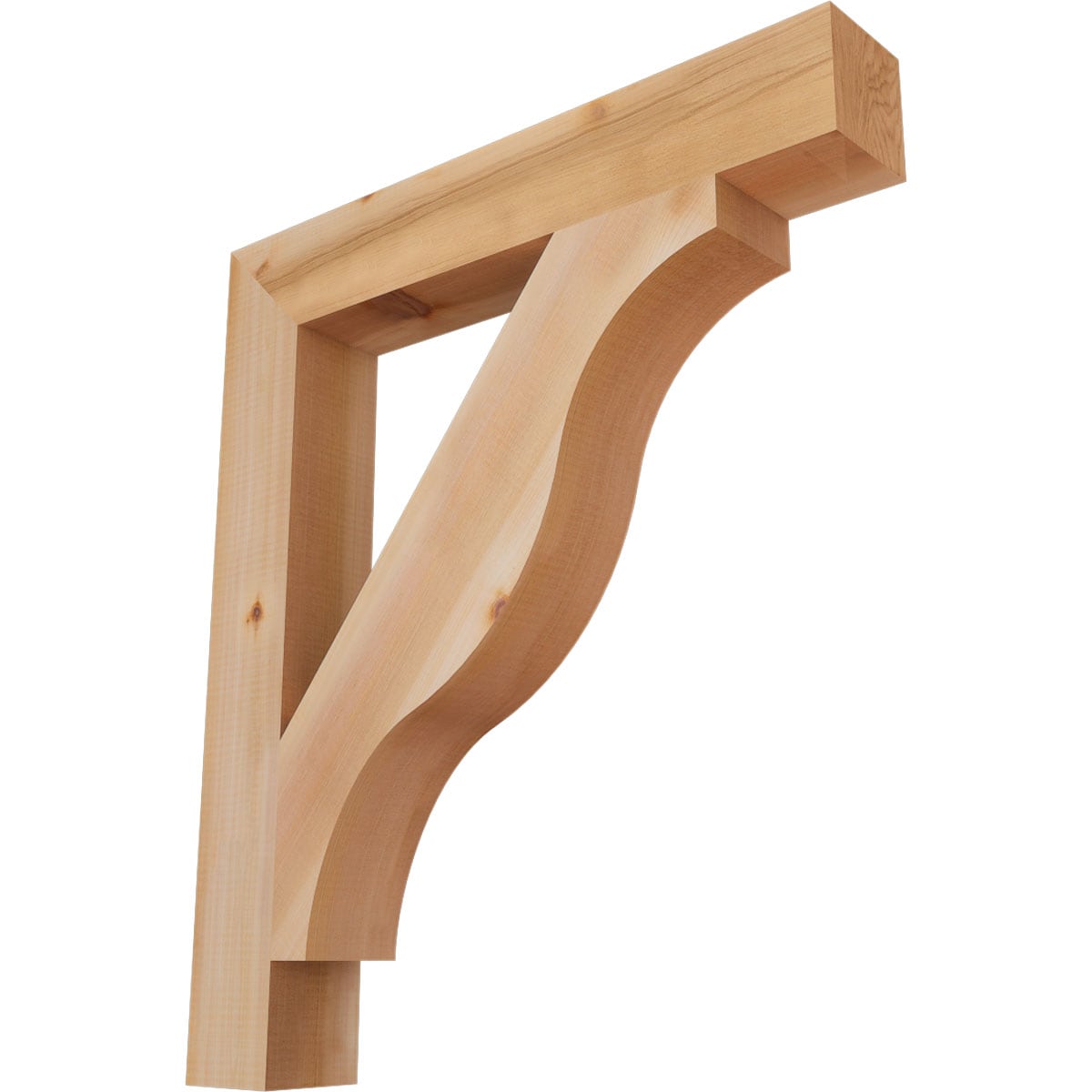 Ekena Millwork BKT04X26X30FST05SWR Funston Block Smooth 3-1/2-in x 26-in x 30-in Western red cedar Brown Wood Standard bracket
