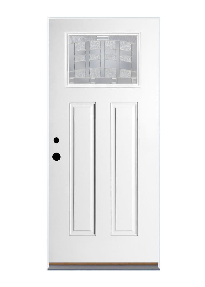 Therma-Tru SFGEM2115Z30RN Emerson 36-in x 80-in x 4-9/16-in Fiberglass Craftsman Right-Hand Inswing Ready To Paint Prehung Front Door Insulating Core