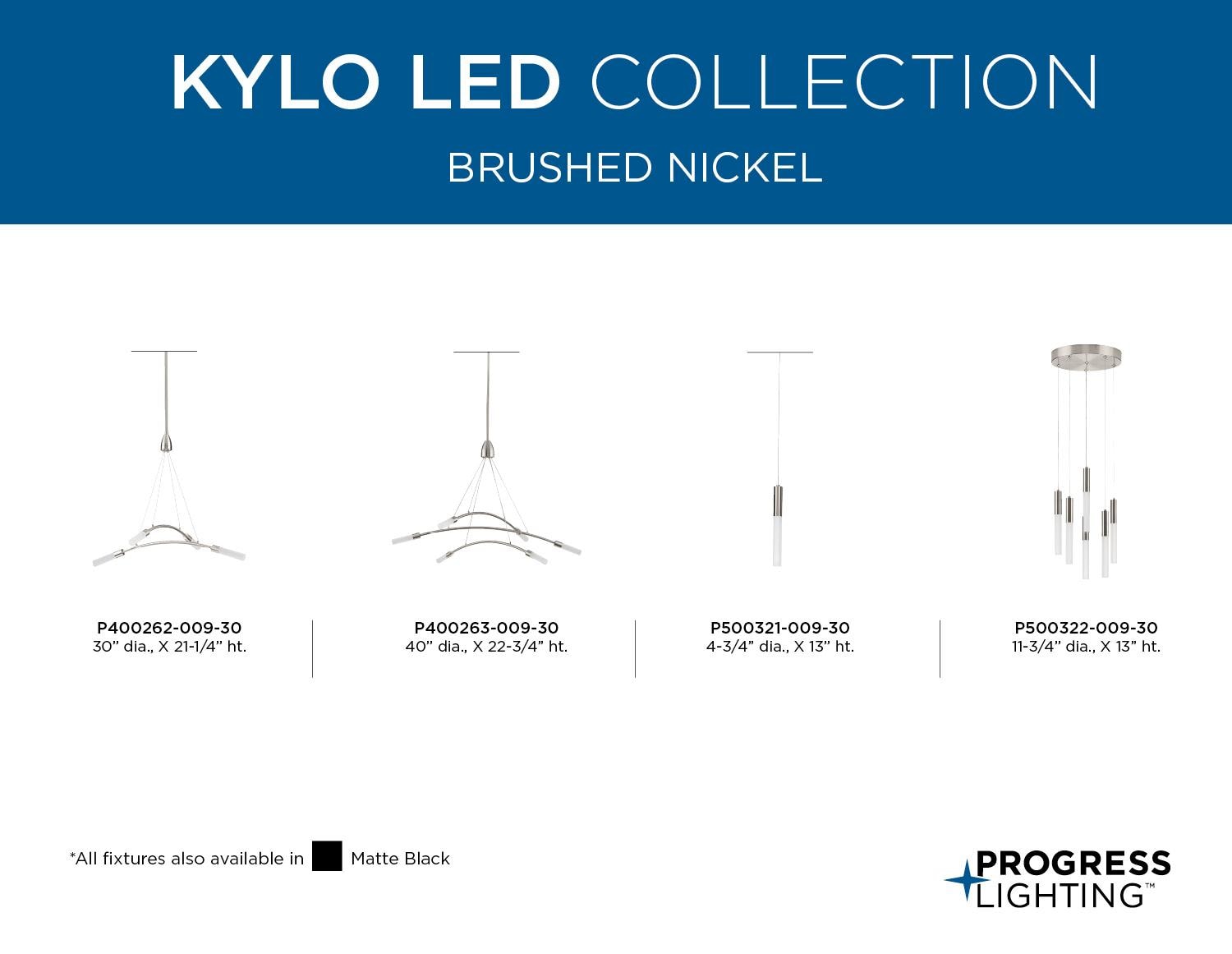 Kylo 6-Light Brushed Nickel LED Chandelier with Frosted Acrylic Shades