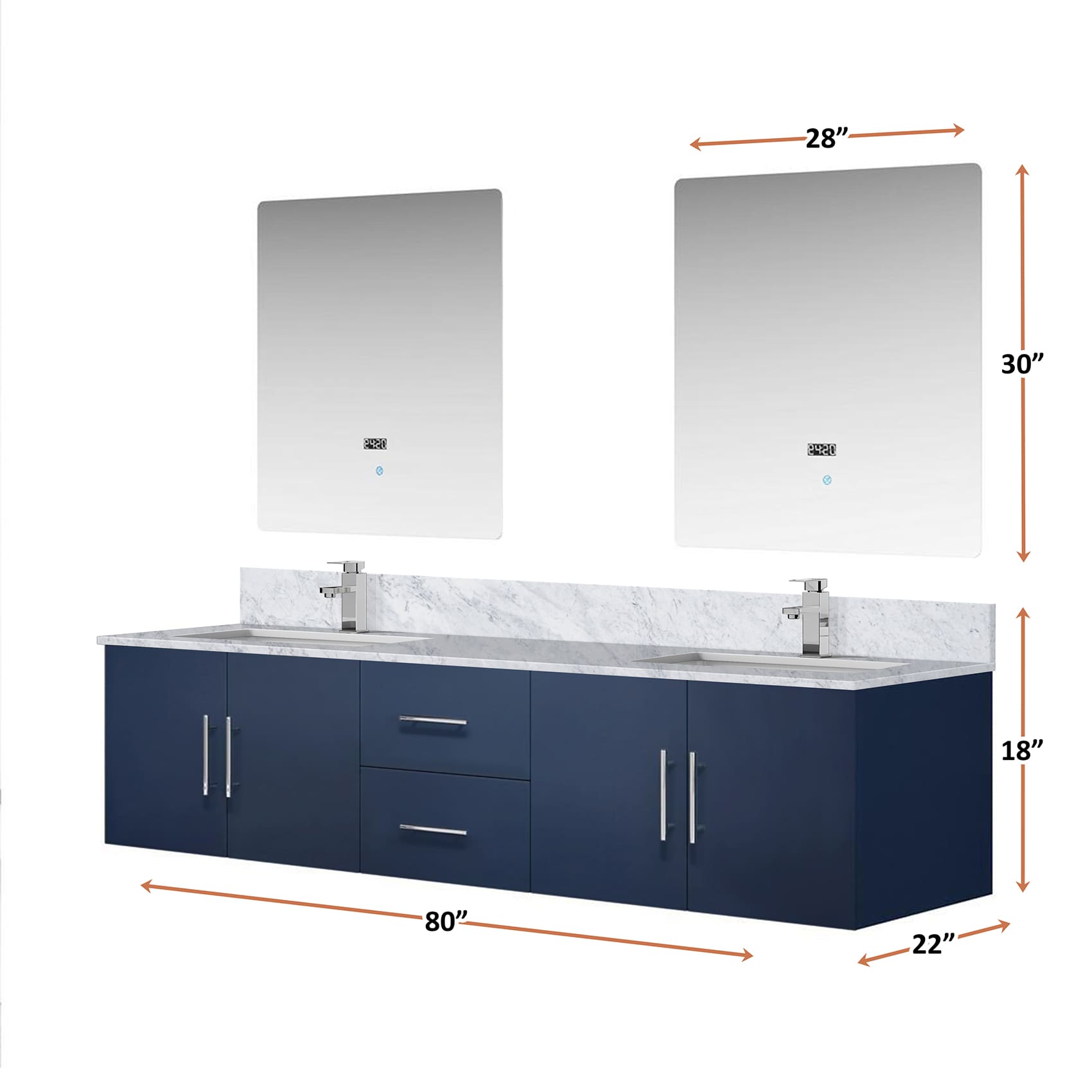 Lexora LG192280DEDSLM30F Bath-Vanity-Combo - View #4