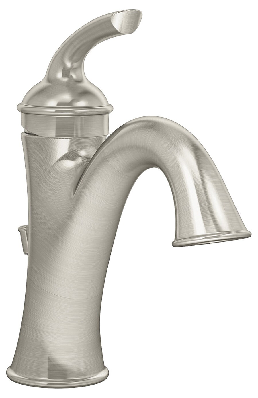 Symmons SLS-5512-STN-1.0 Elm Satin Nickel Single hole 1-handle WaterSense Mid-arc Commercial/Residential Handle Bathroom Sink Faucet with Drain