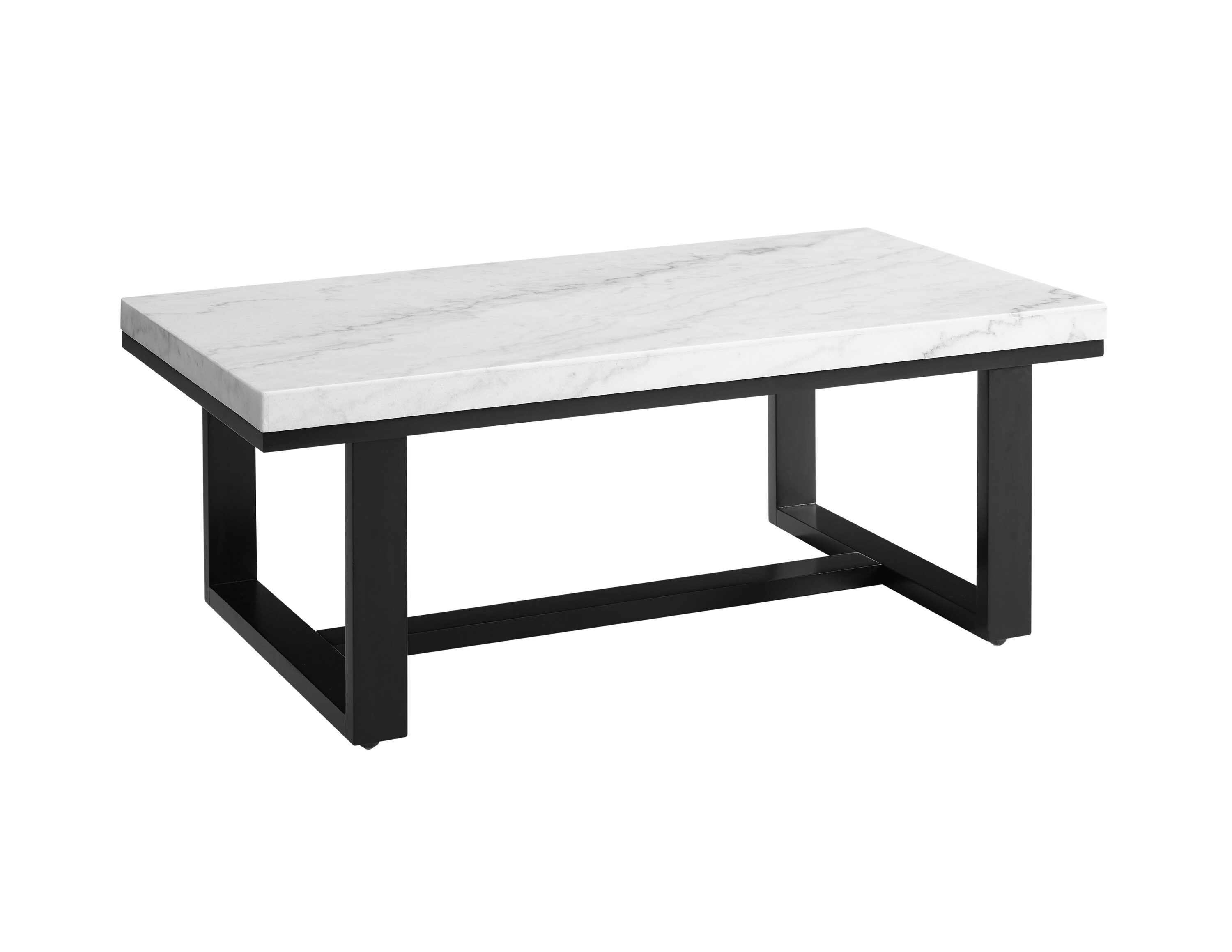 Steve Silver LC200CAS White Poplar Faux marble Modern Coffee Table