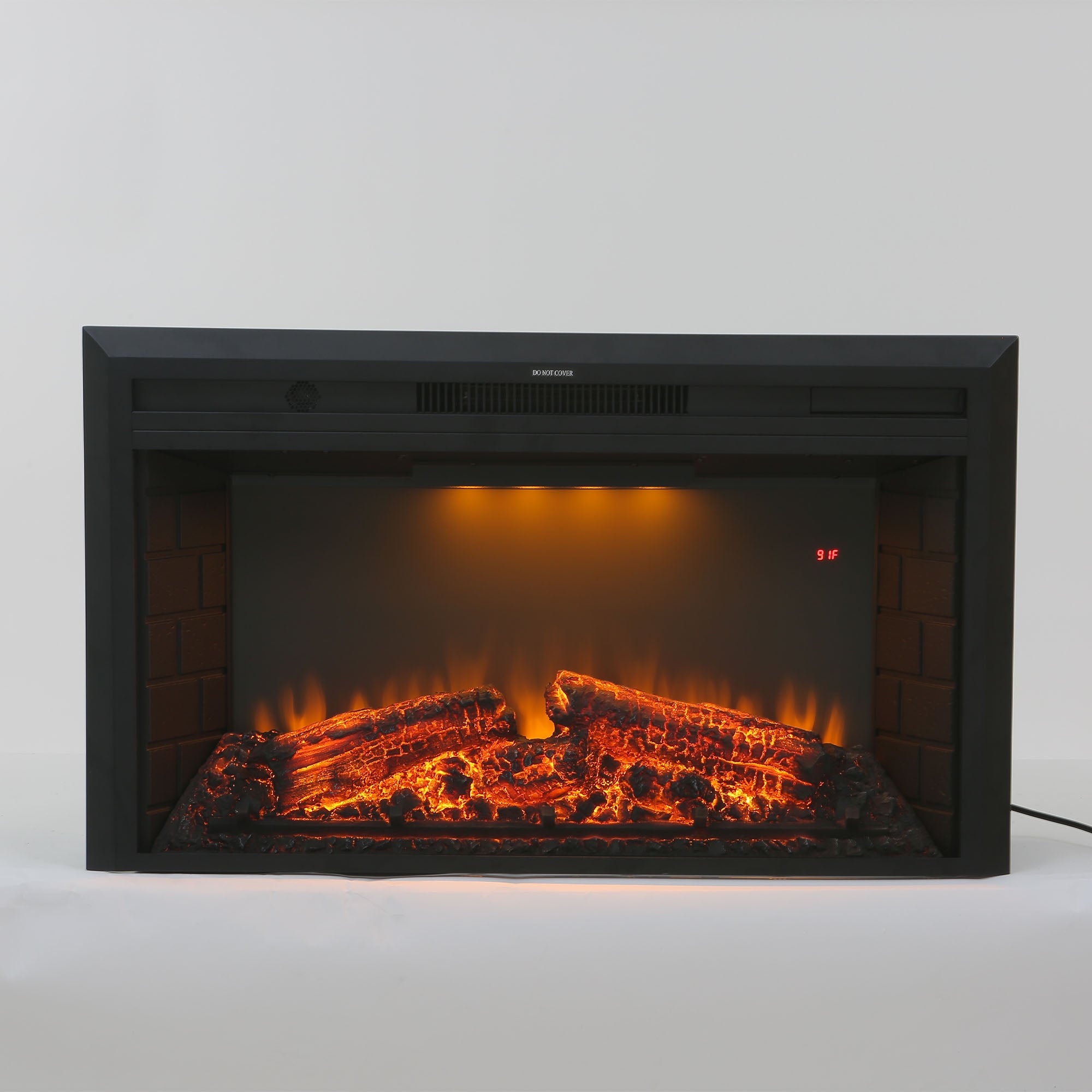 Boyel Living BL-EF33WT Black 36 in. 400 sq. ft. Recessed Electric Fireplace with Remote Control and Multi-Color Flame