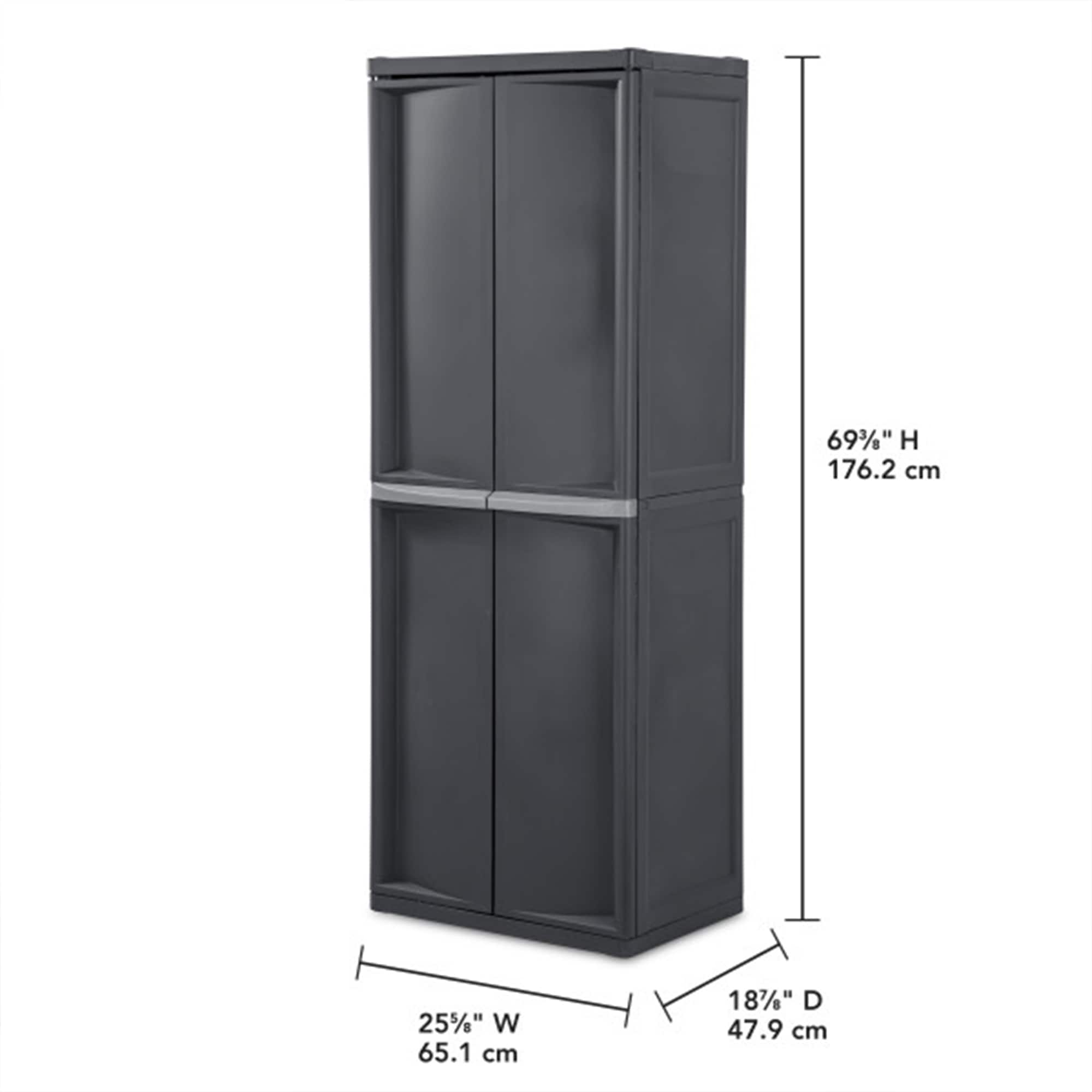 Sterilite Corporation 25.6-in W x 18.9-in H Plastic Gray Freestanding  Utility Storage Cabinet in the Utility Storage Cabinets department at