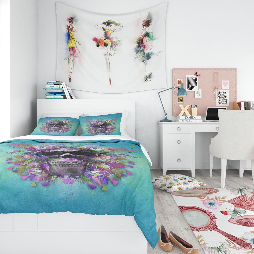 Designart BED13404-T 3 -Piece Purple Twin Duvet cover Set