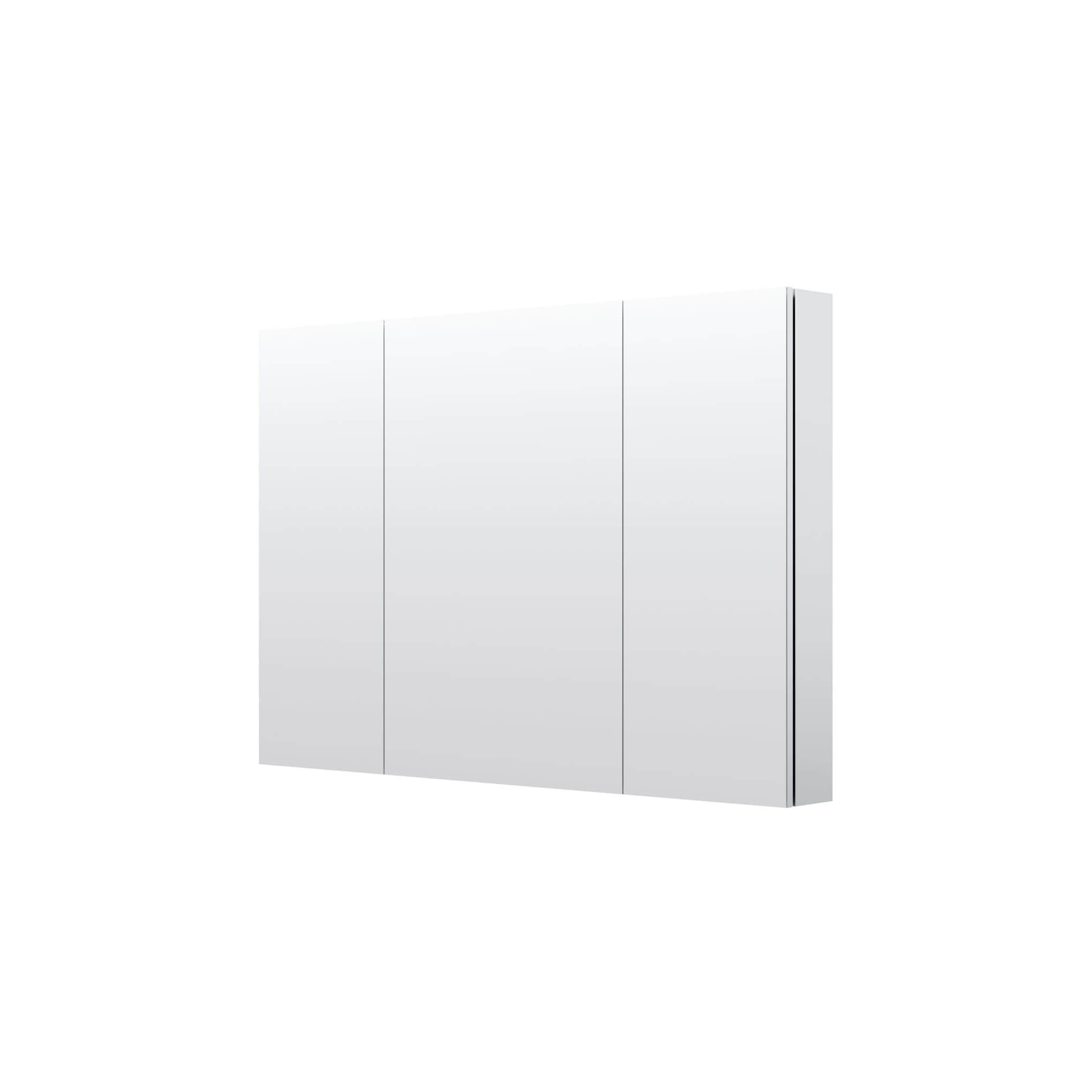 WELLFOR ROSA122012LRR 44-in x 30-in Surface/Recessed Mount Silver Mirrored Rectangle Soft Close Medicine Cabinet
