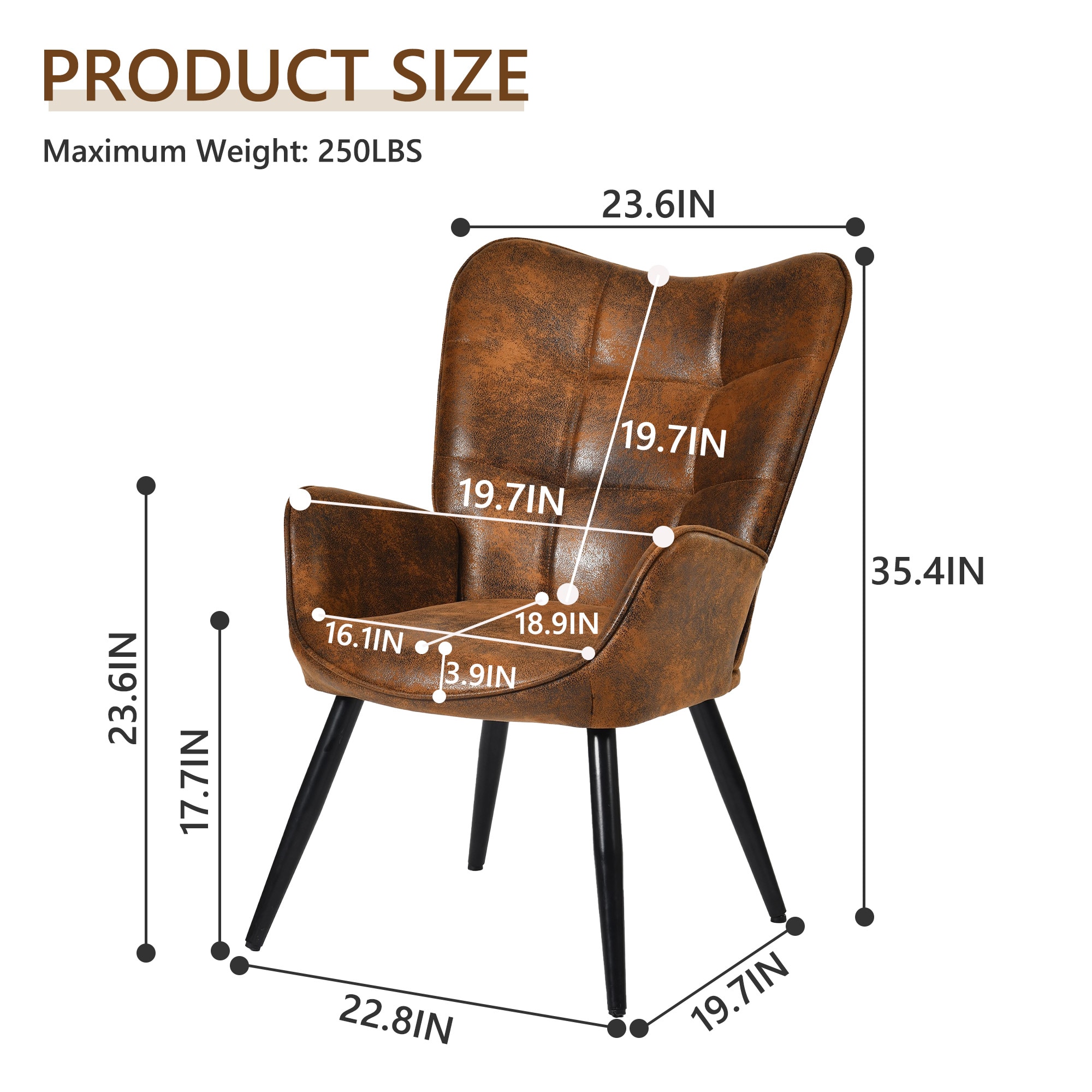 Homy Casa KYIWQ WALNUT 2 Dining-Chairs - View #4