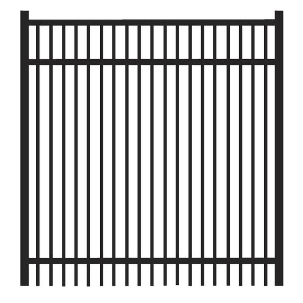 Freedom 73009495 Sheffield 4-ft H x 4-ft W Black Aluminum Decorative Walk-thru Spaced picket Fence gate